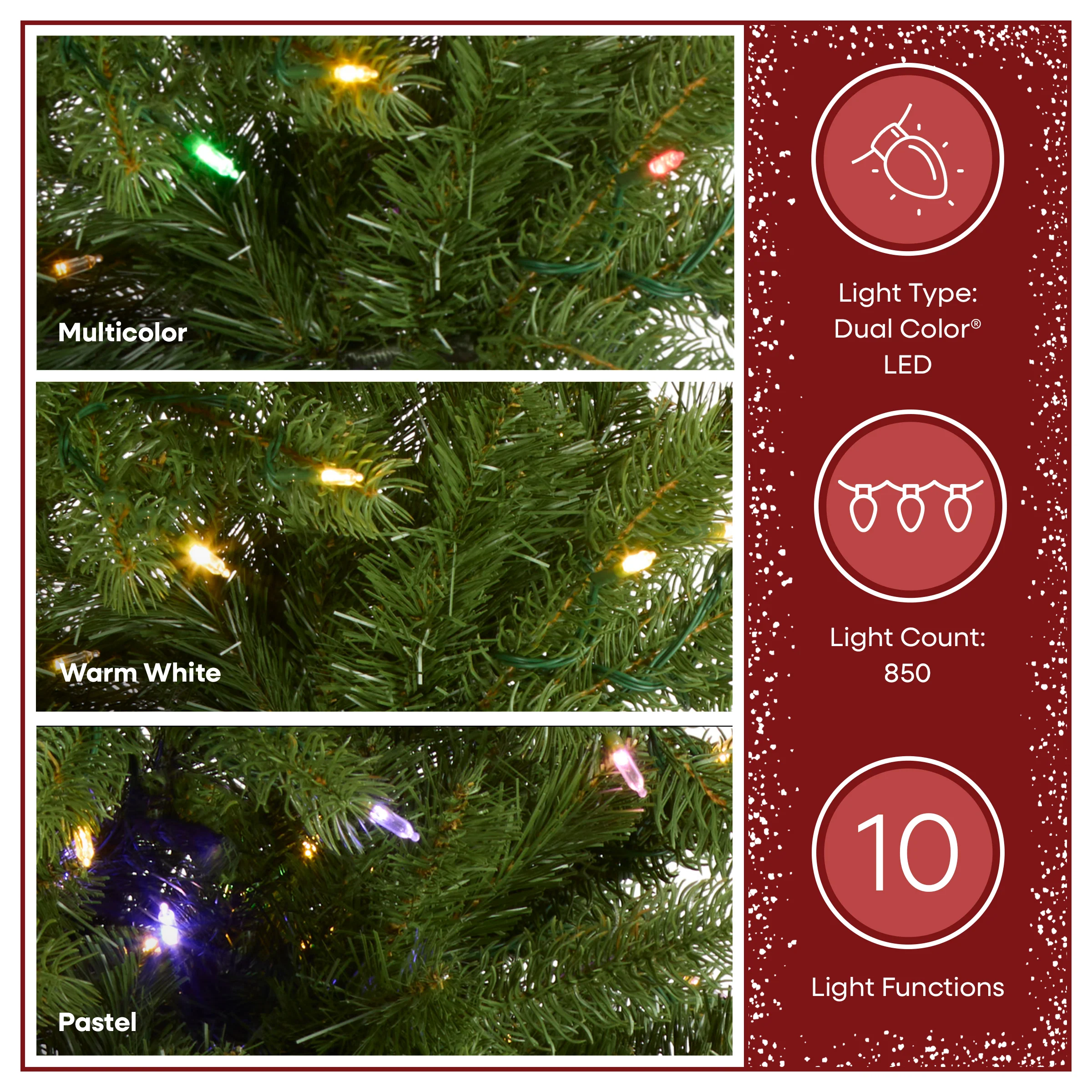 12 ft. Pre-Lit Downswept Douglas Fir Pencil Slim Tree with Dual Color LED Lights, Plug-In - Image 7