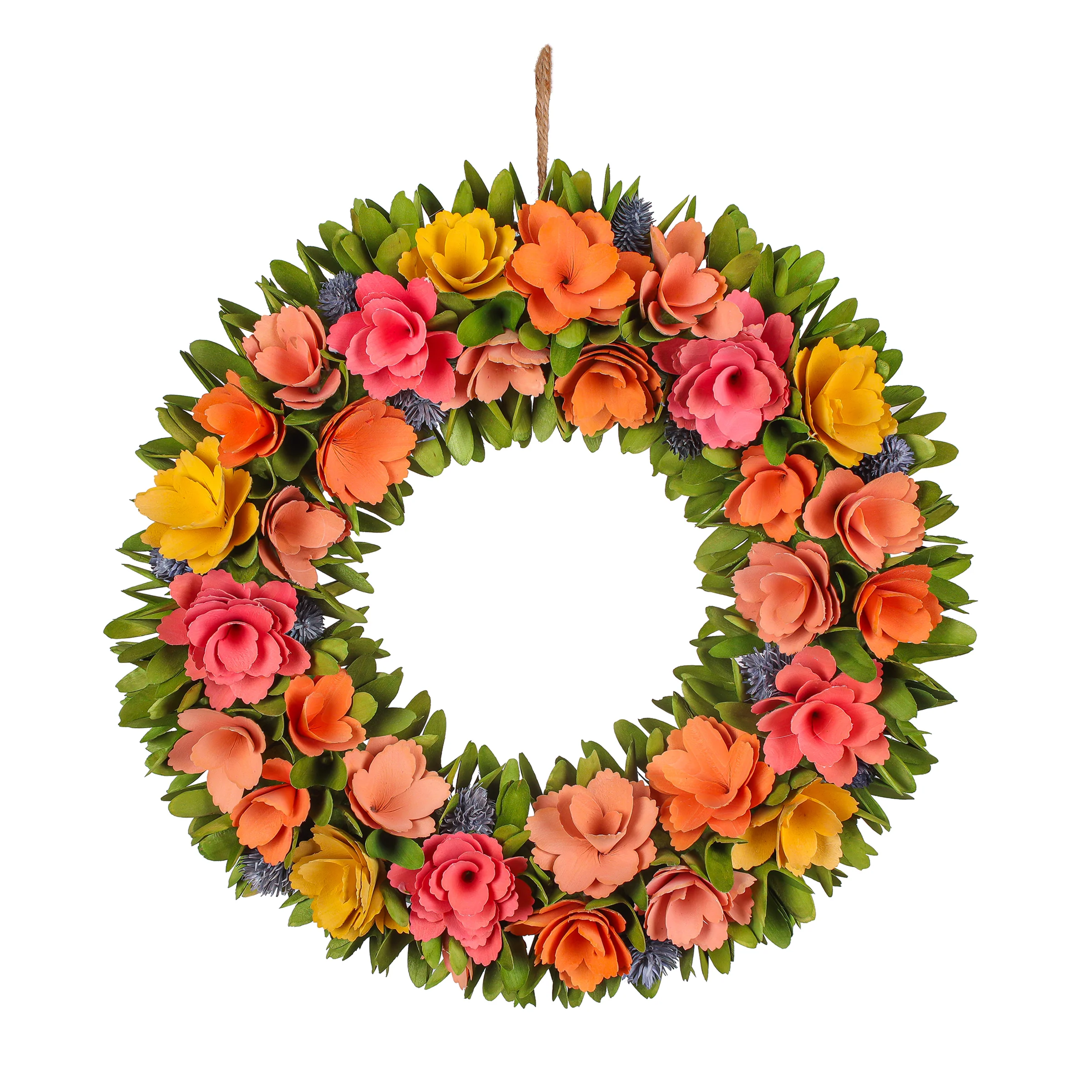 18 in. Pastel Colors Spring Floral Wreath