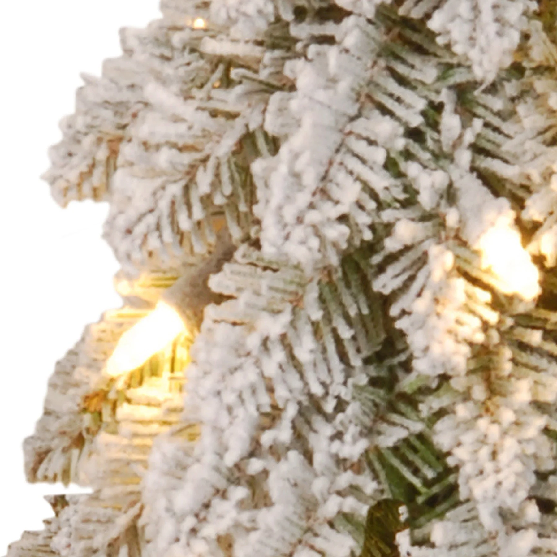 2 ft. Pre-Lit Snowy Downswept Forest Tree with Clear Lights, Plug-In - Image 3