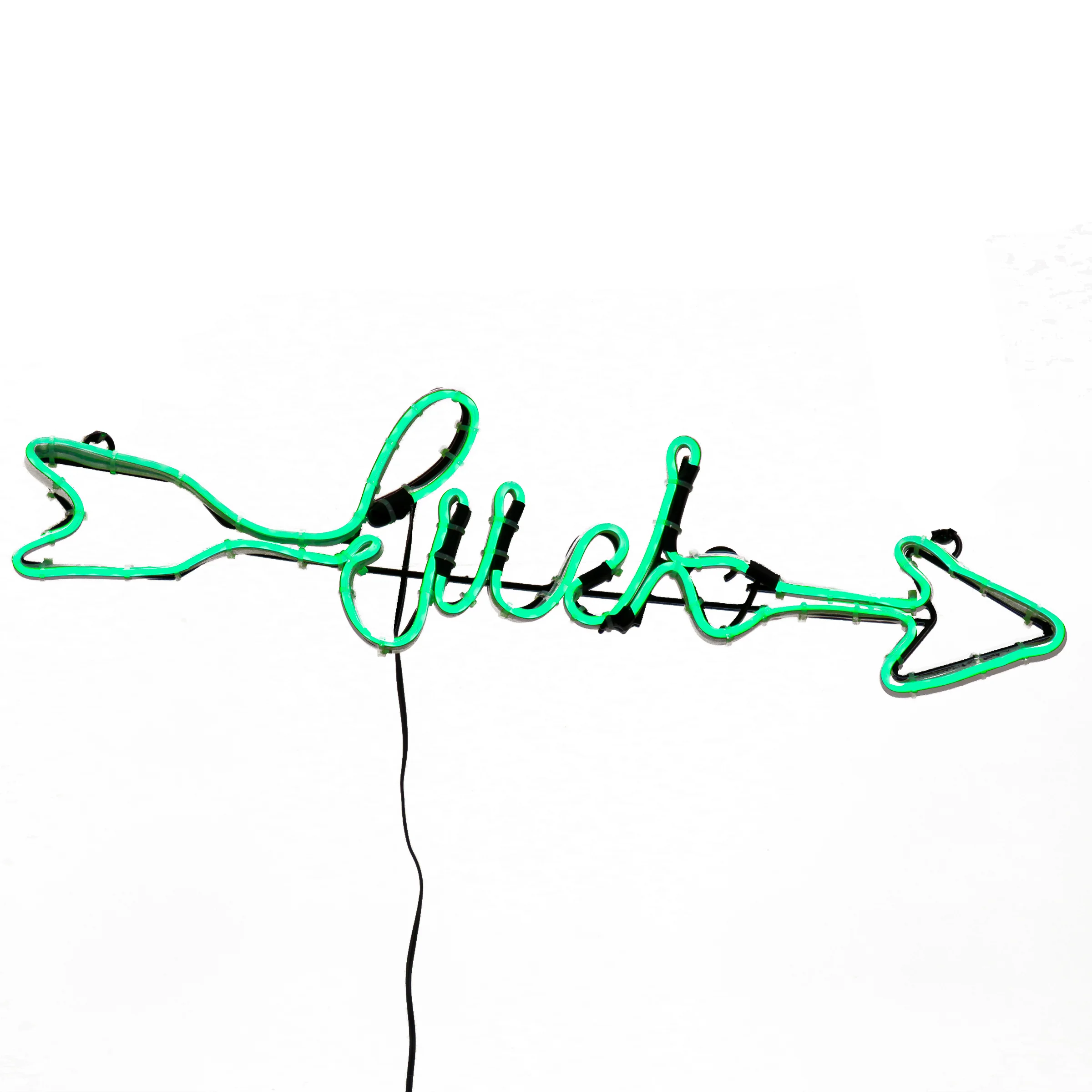 20 in. Patrick's Day 2D Green Neon St "Luck" Sign Decoration with Lights