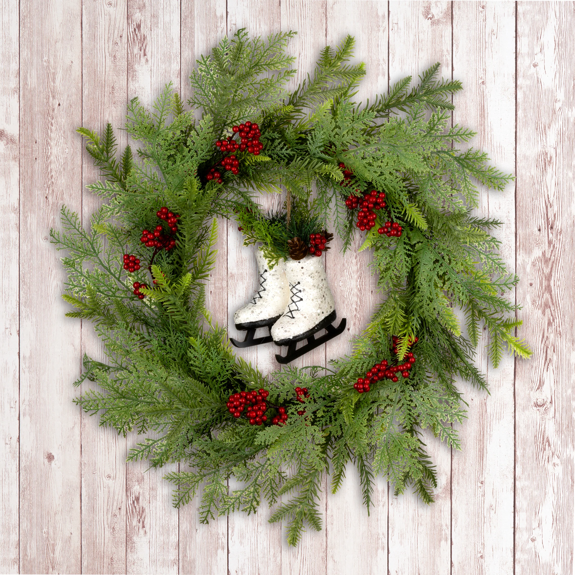 22 in. Winter Skates Wreath - Image 6
