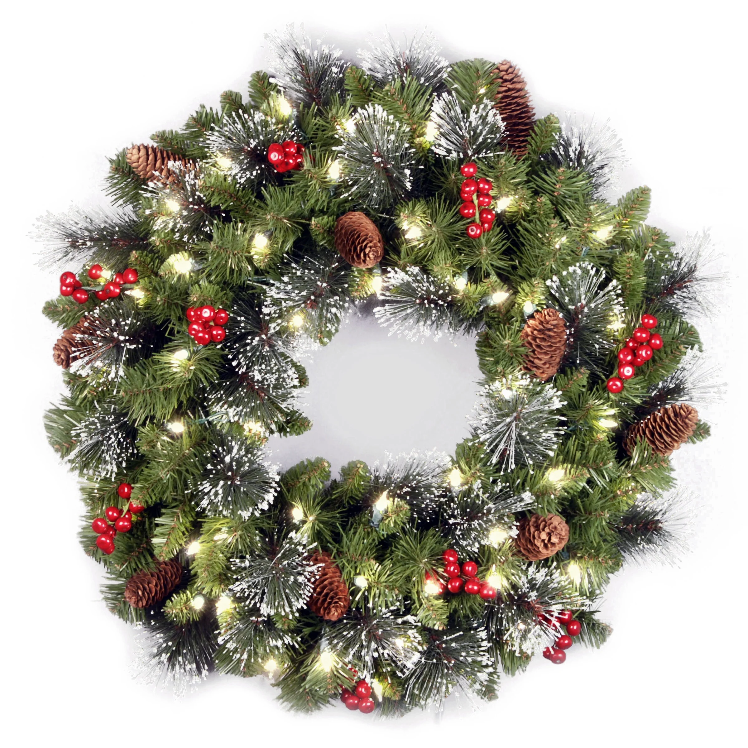 24 in. Pre-Lit Crestwood Spruce Wreath with Infinity Lights - Image 6