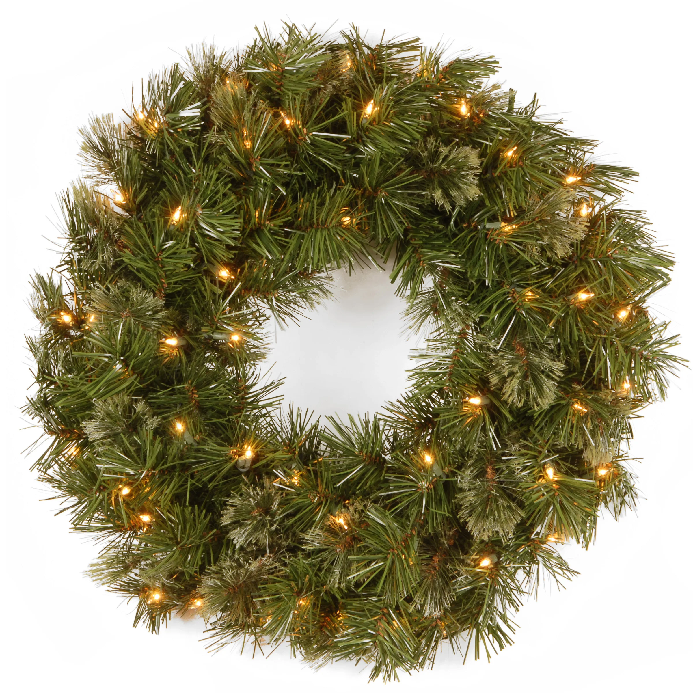 24 in. Pre-Lit Wispy Willow Wreath with Clear Lights