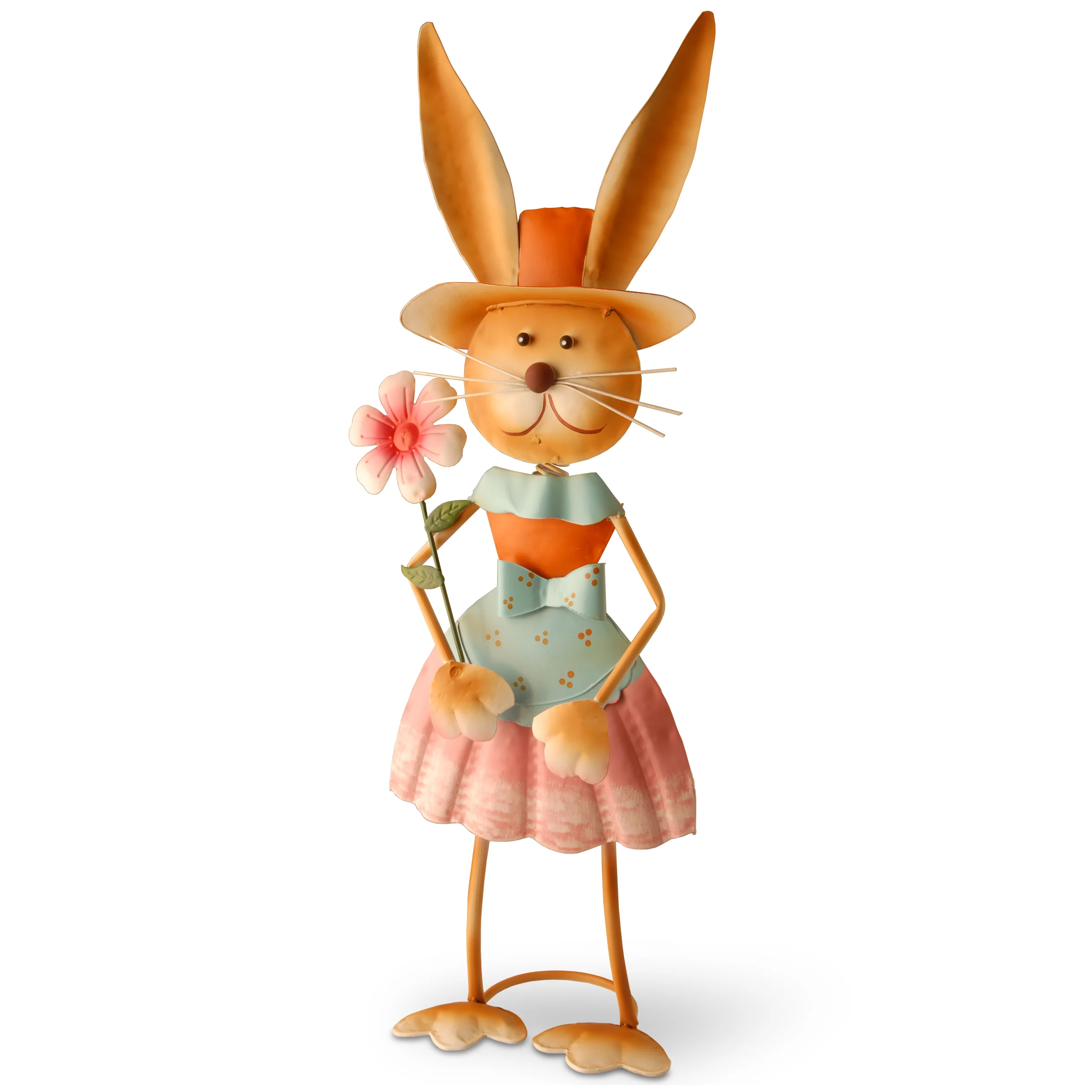 27" Metal Female Rabbit Decoration