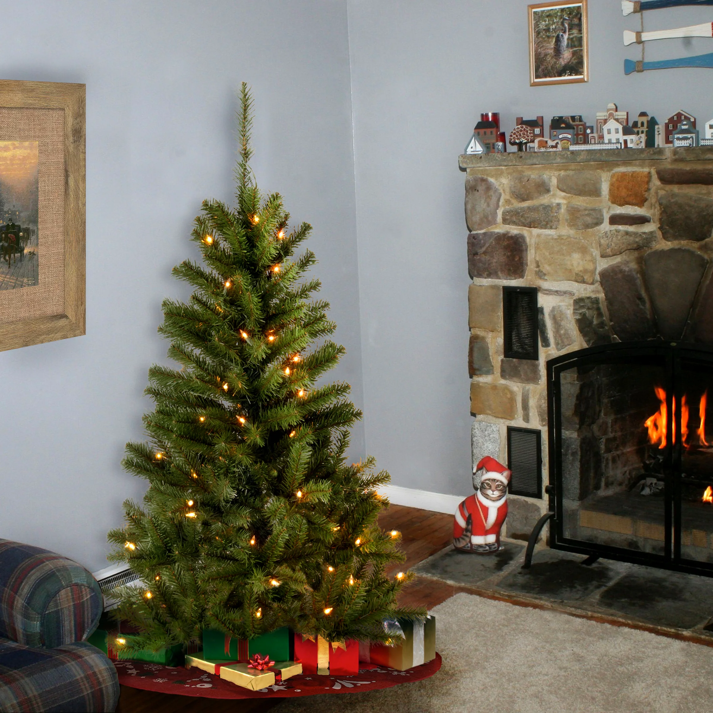 4.5 ft. Pre-Lit Canadian Grande Fir Tree with Clear Lights - Image 2