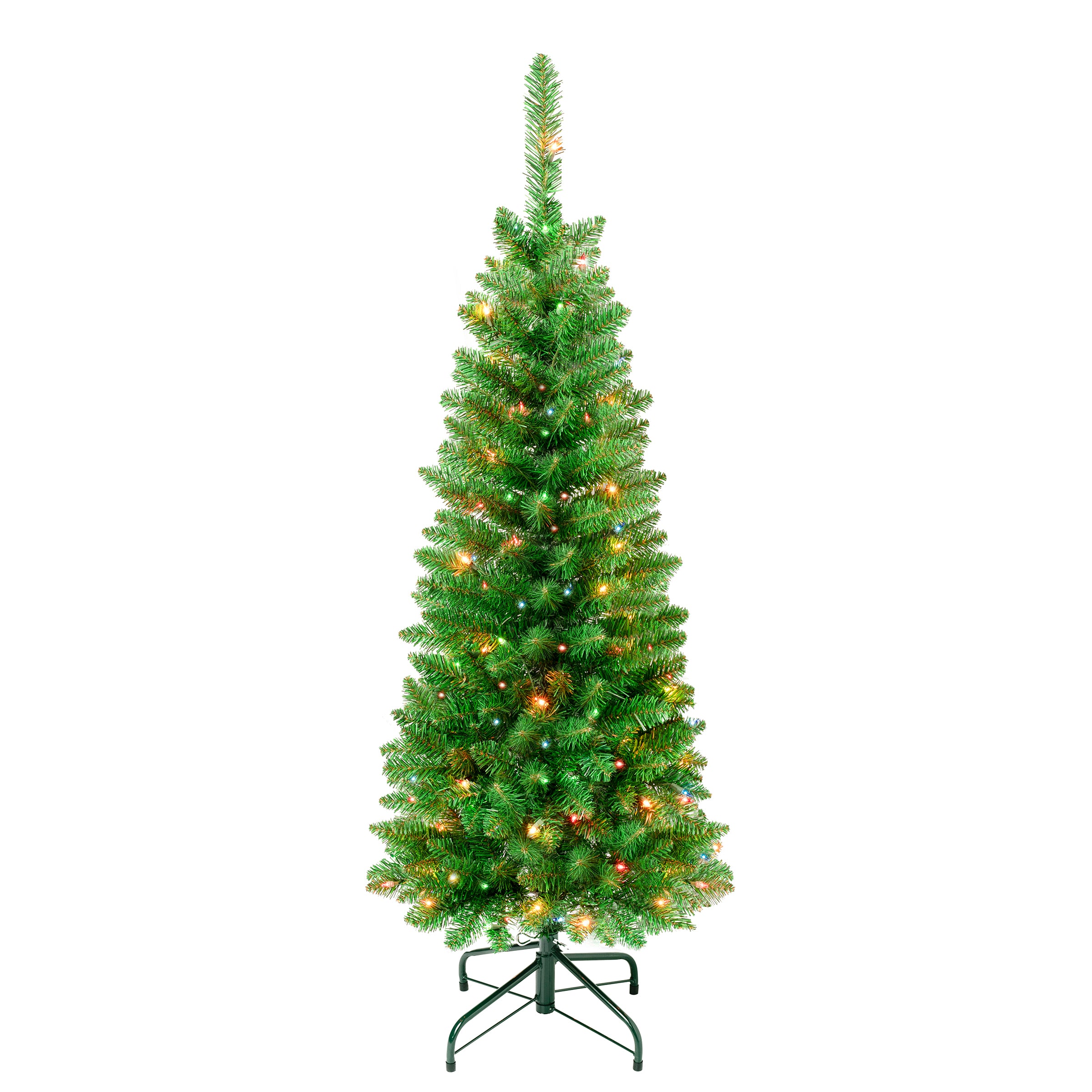 4.5 ft. Pre-Lit Rowan Pencil Slim Tree with Multicolor Lights