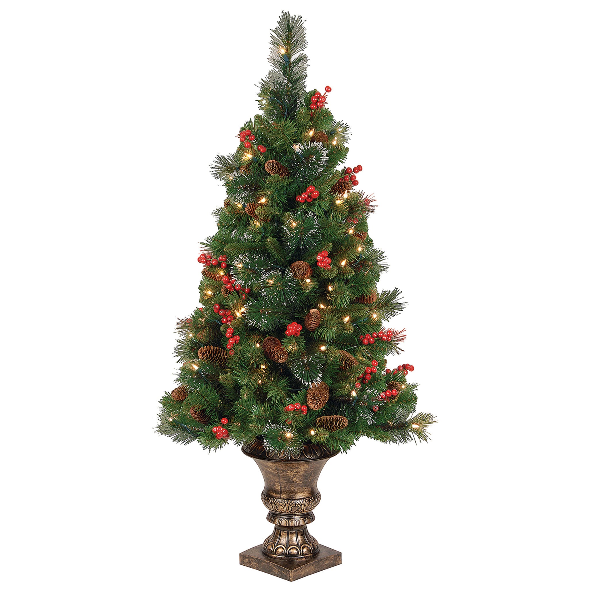 4 ft. Pre-Lit Crestwood Spruce Tree with Clear Lights, Plug-In