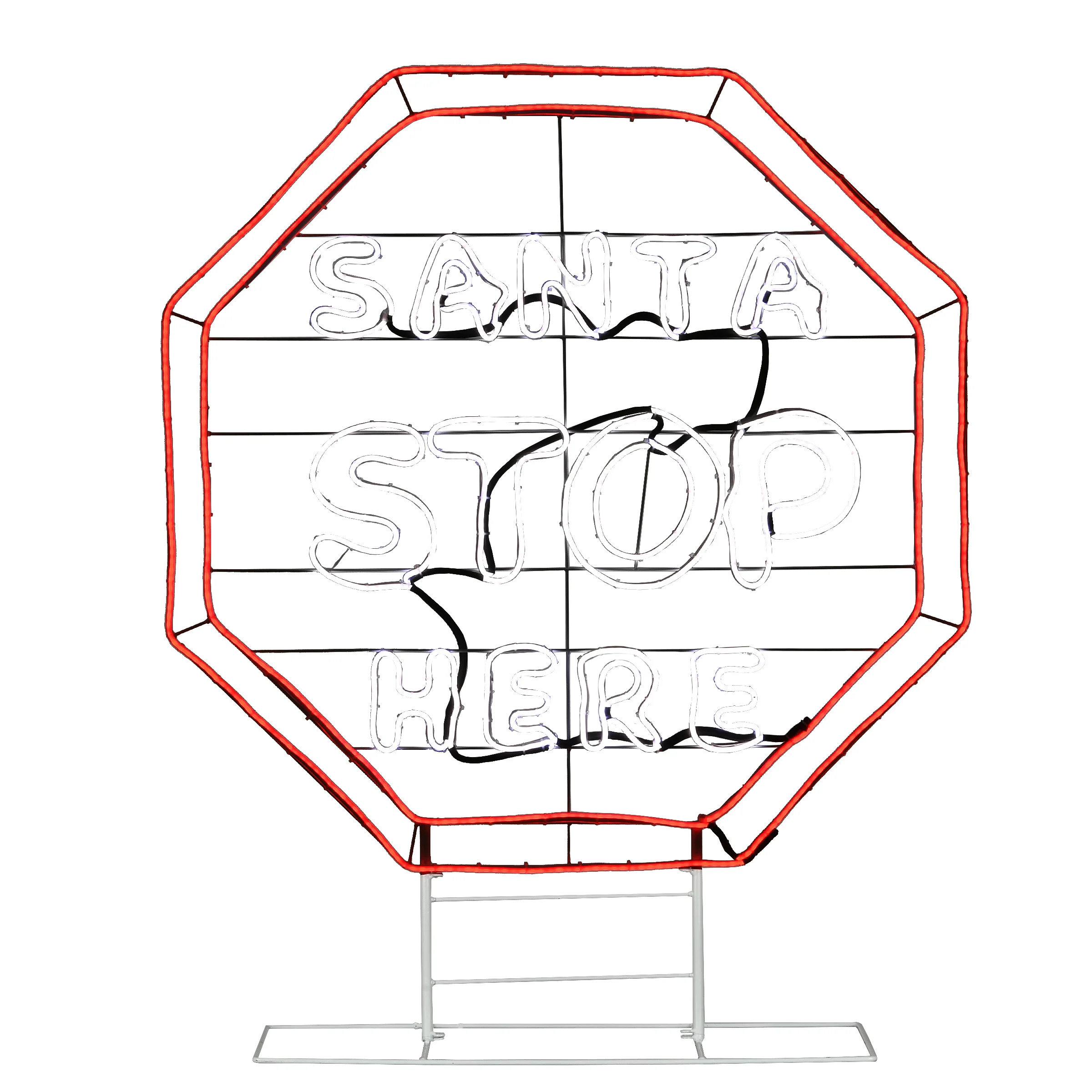 44 in. LED Light Strip “Santa Stop Here in. Sign, Plug-In