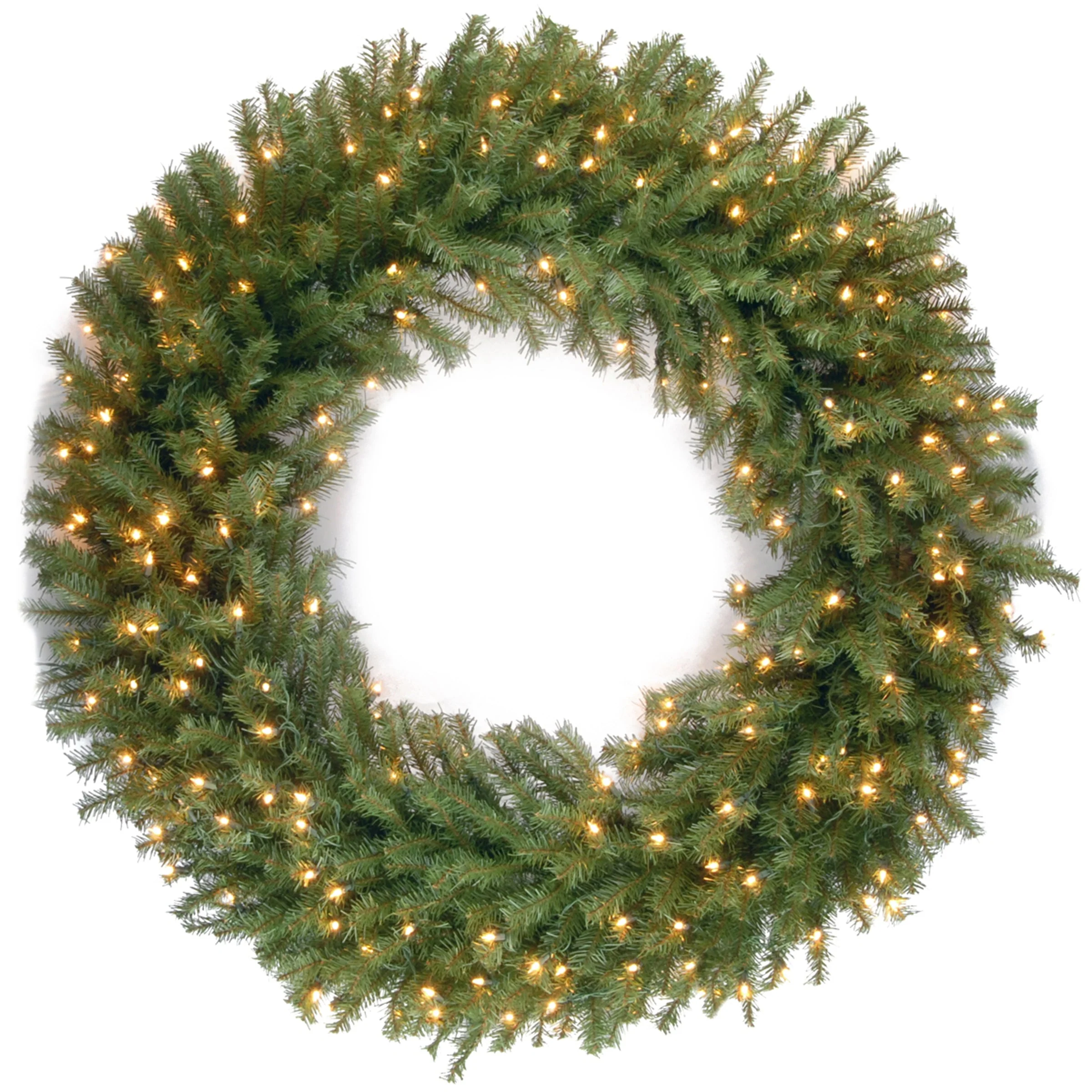 48 in. Pre-Lit Norwood Fir Wreath with Warm White LED Lights, Plug-In - Image 3