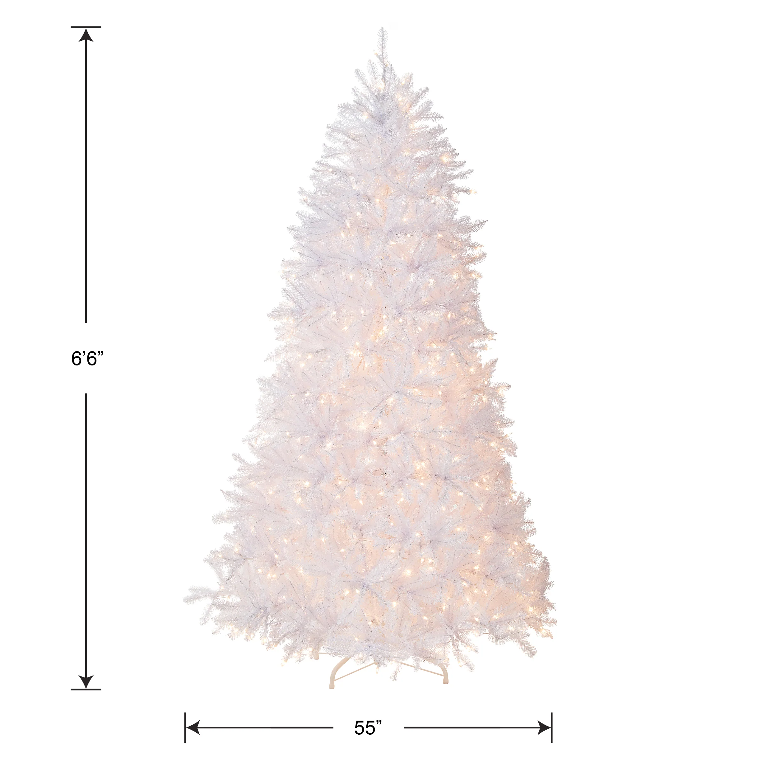 6.5 ft. Pre-Lit Dunhill Fir White Tree with Clear Lights, Plug-In - Image 3