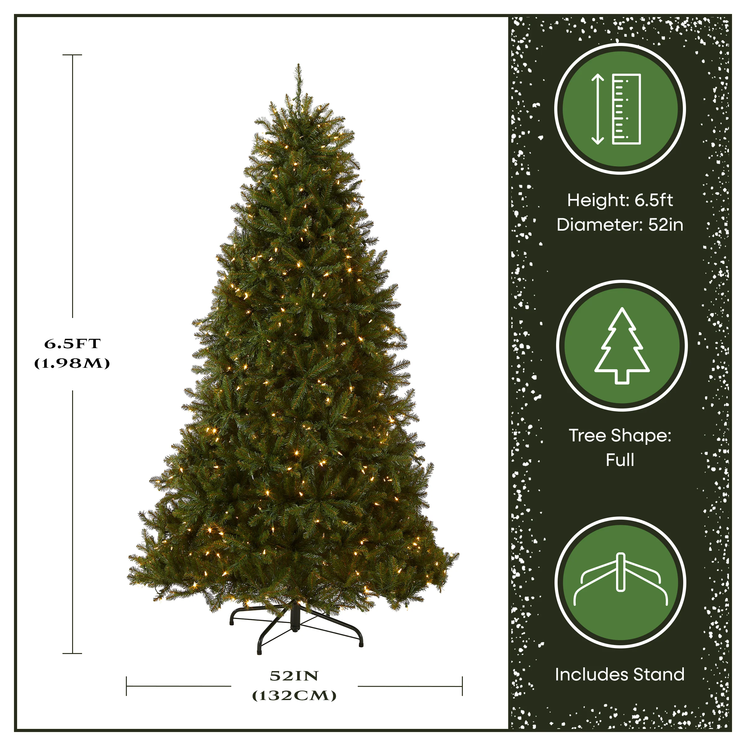 6.5 ft. Pre-Lit Dunhill Fir with PowerConnect Dual Color LED Lights, Plug-In - Image 3