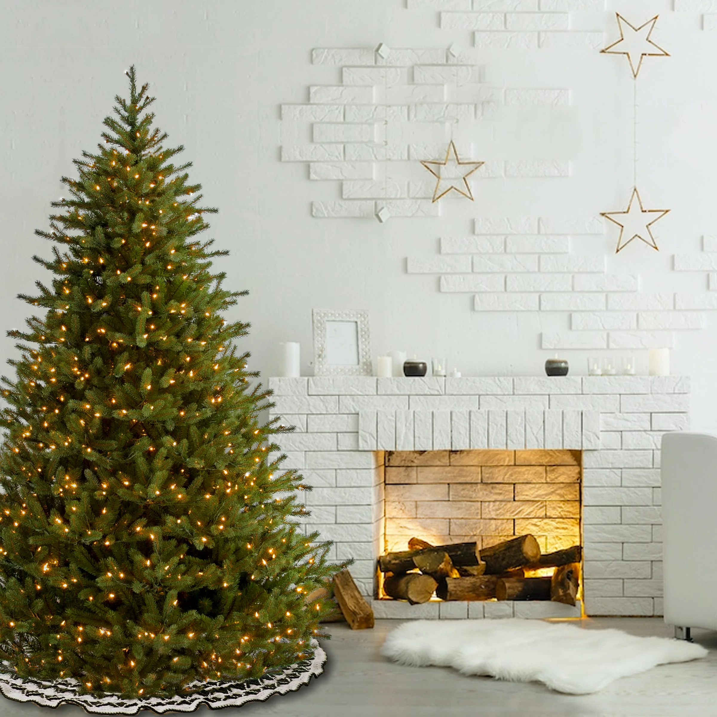 6.5 ft. Pre-Lit Norway Spruce Tree with Clear Lights, Plug-In - Image 2