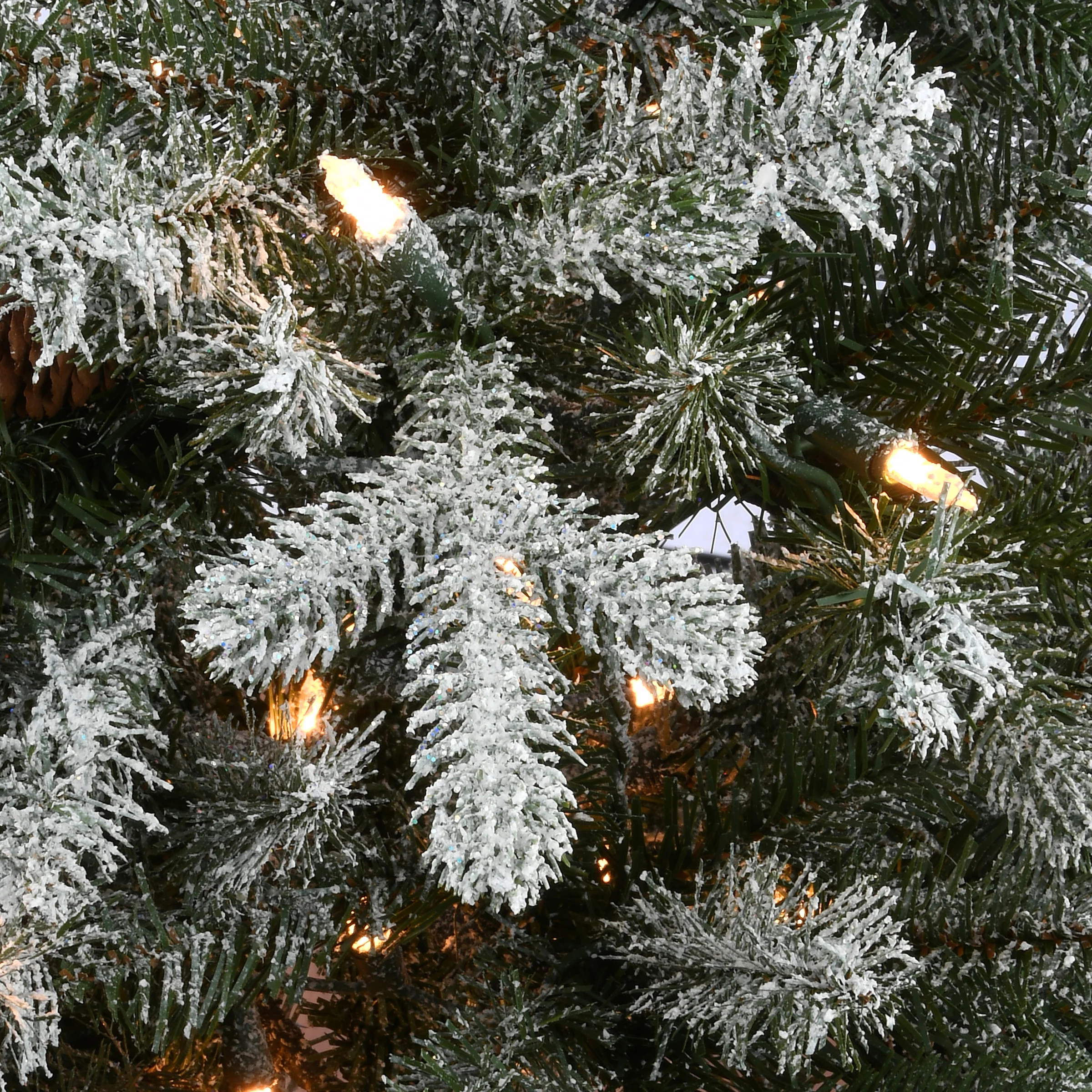 6.5 ft. Pre-Lit Snowy Morgan Spruce Slim Tree with Clear Lights - Image 3