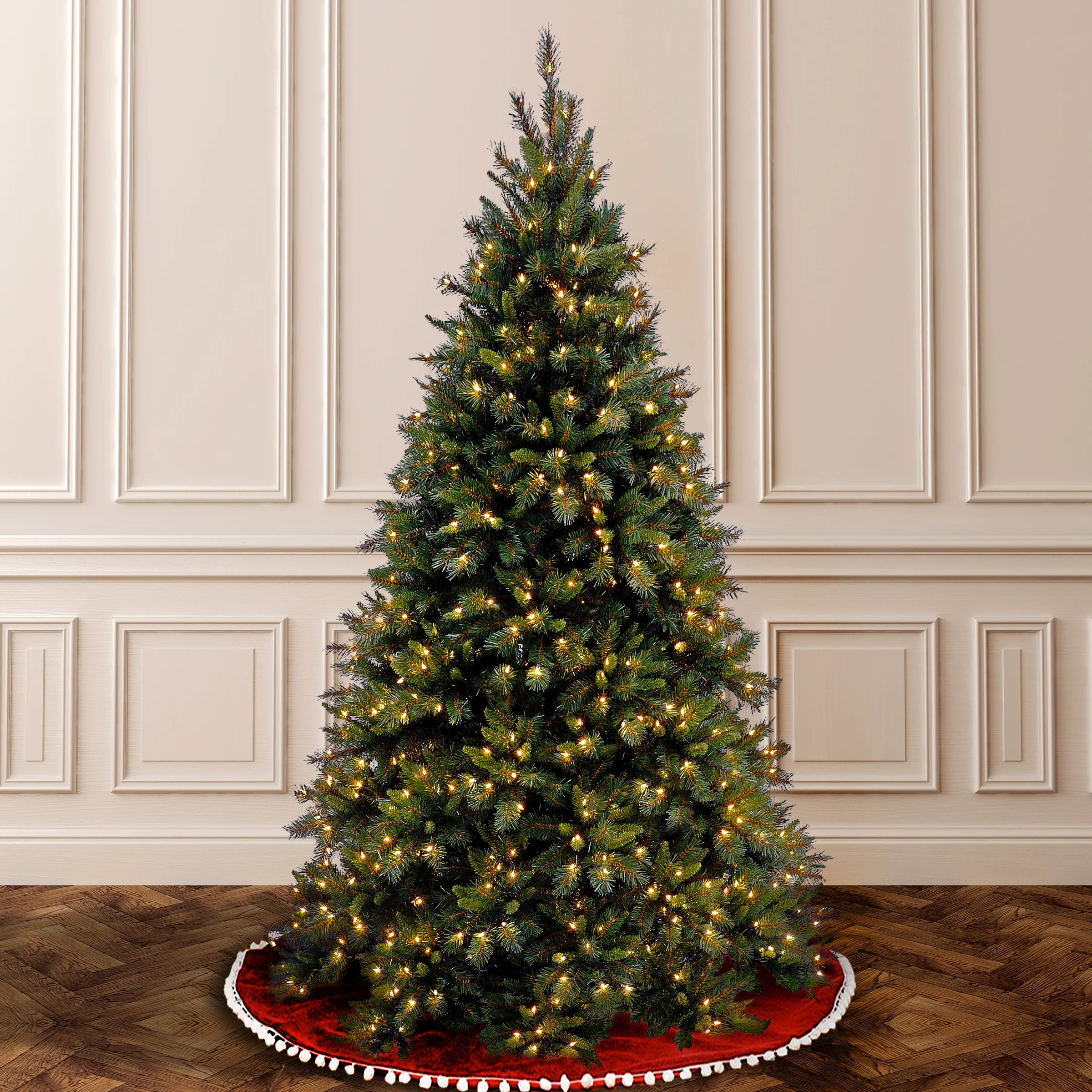 6.5 ft. Pre-Lit Tiffany Fir Medium Tree with Clear Lights - Image 2