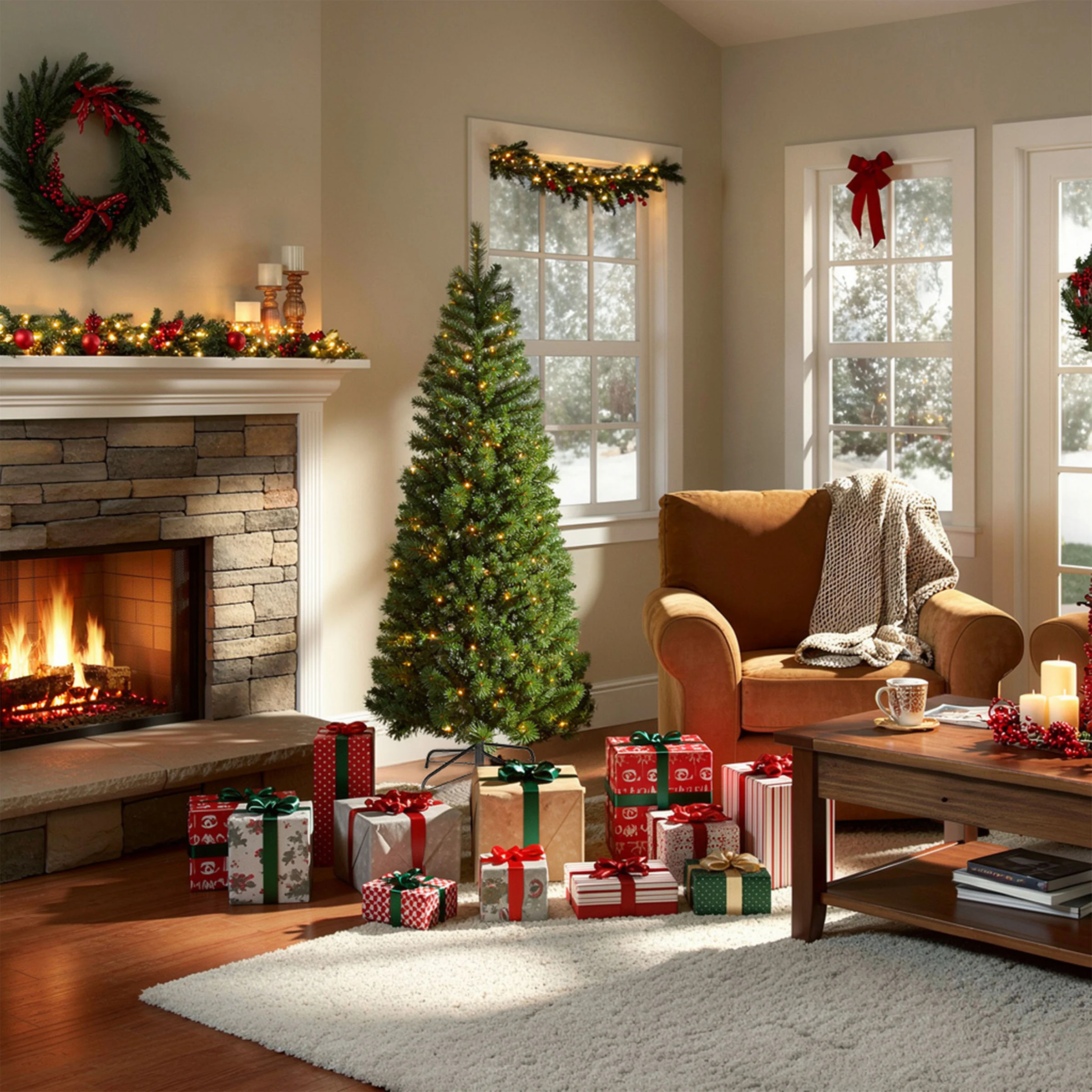 6 ft. Pre-Lit Pop-Up Pinewick Jinglepop Tree with Warm White LED Lights - Image 2