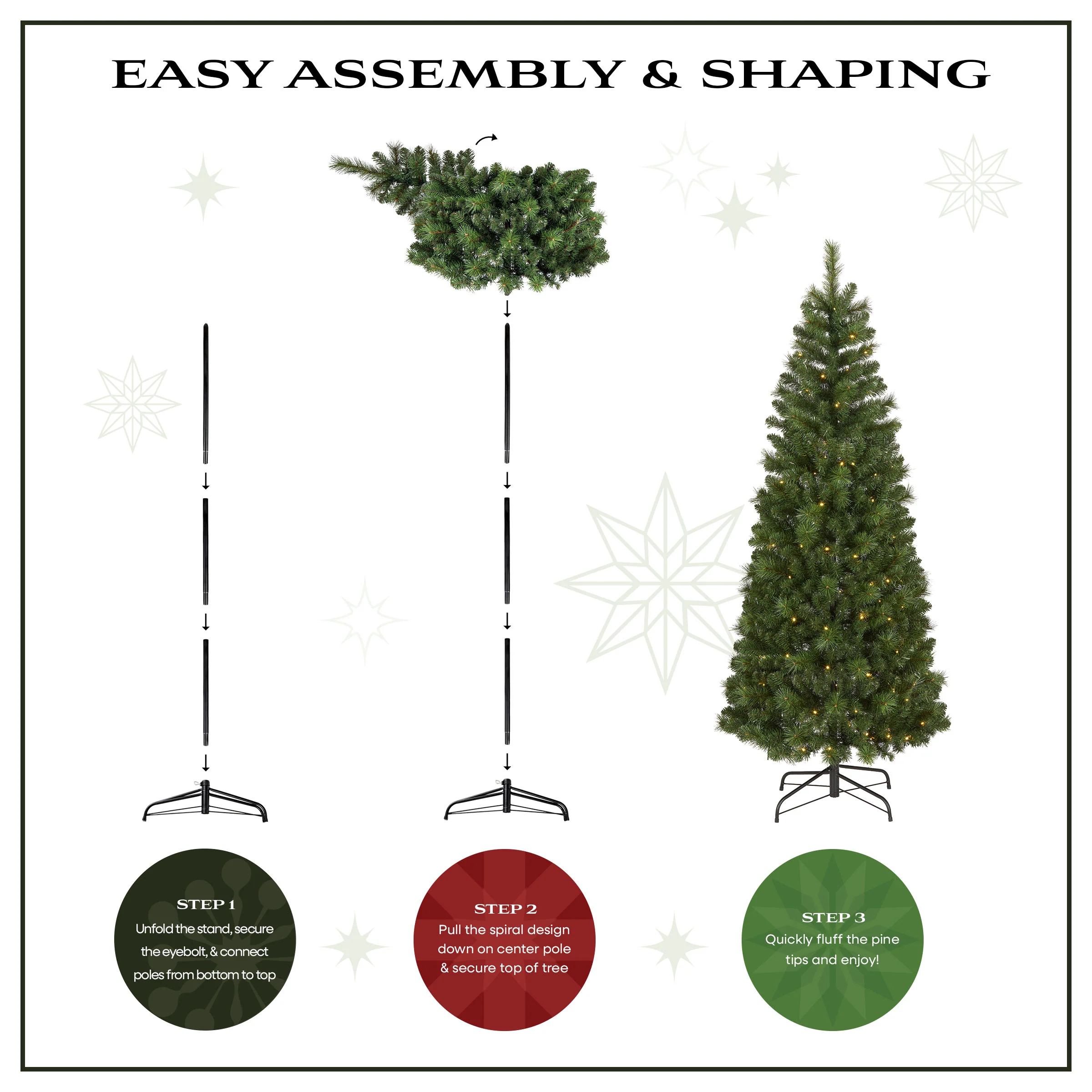 6 ft. Pre-Lit Pop-Up Pinewick Jinglepop Tree with Warm White LED Lights - Image 4