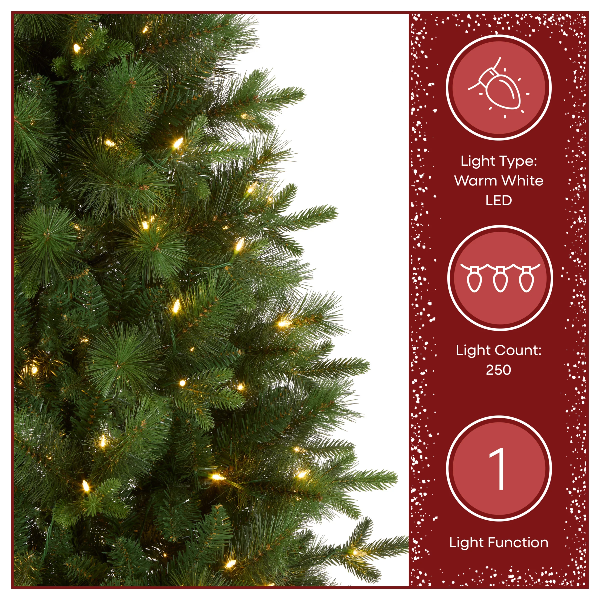 6 ft. Pre-Lit Stamford Pine Tree with Warm white LED Lights - Image 5