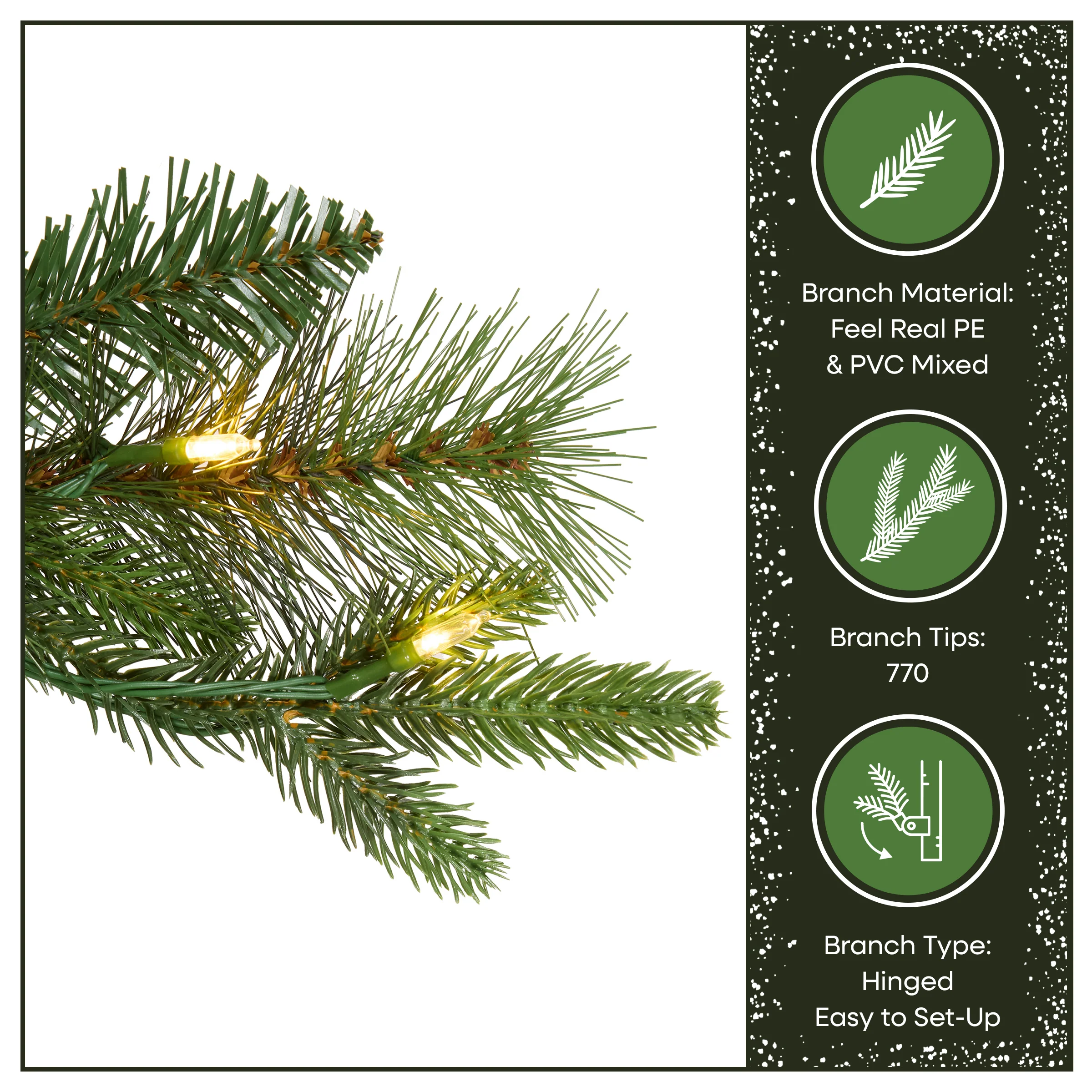 6 ft. Pre-Lit Stamford Pine Tree with Warm white LED Lights - Image 6