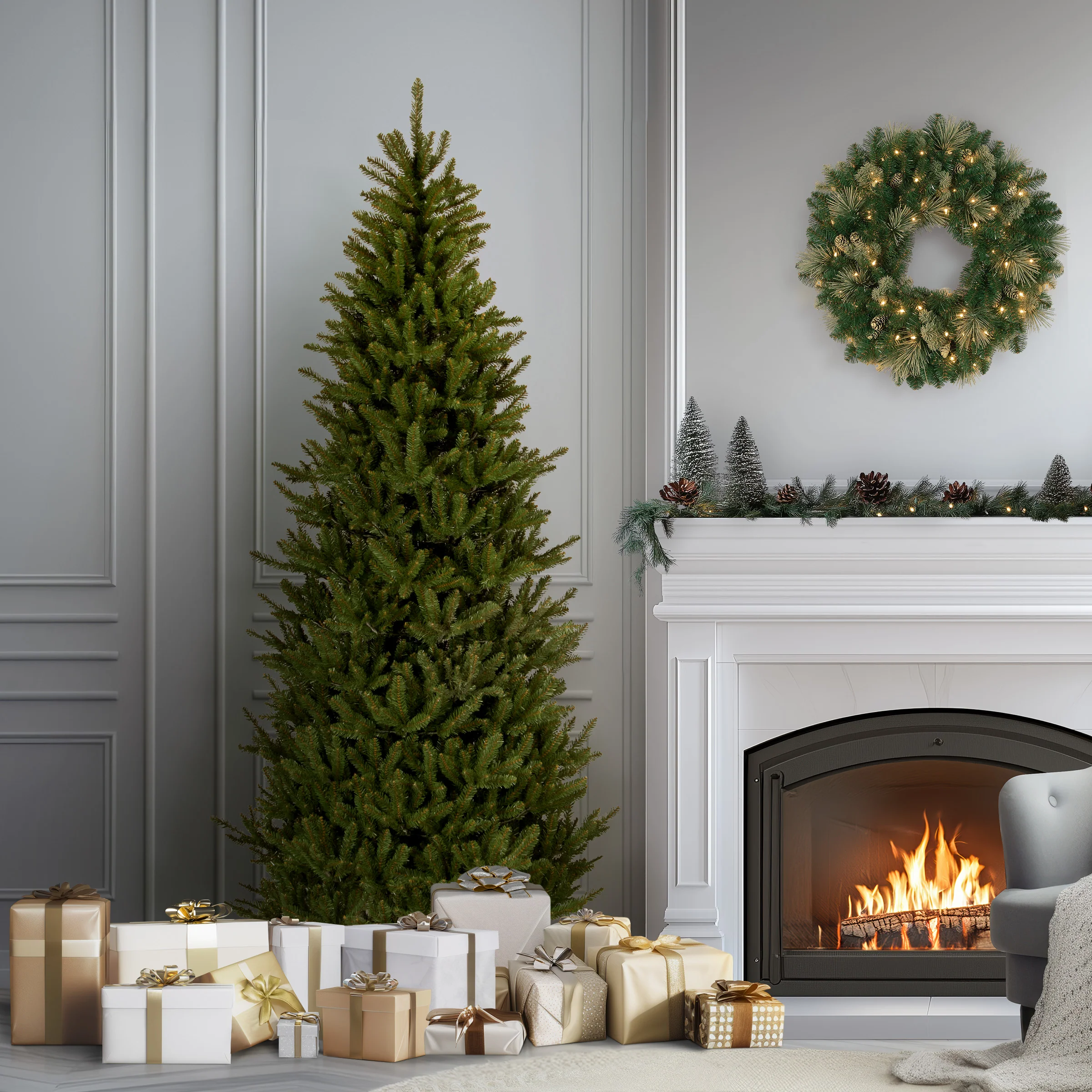 7.5 ft. Natural Fraser Fir Slim Tree - Image 2