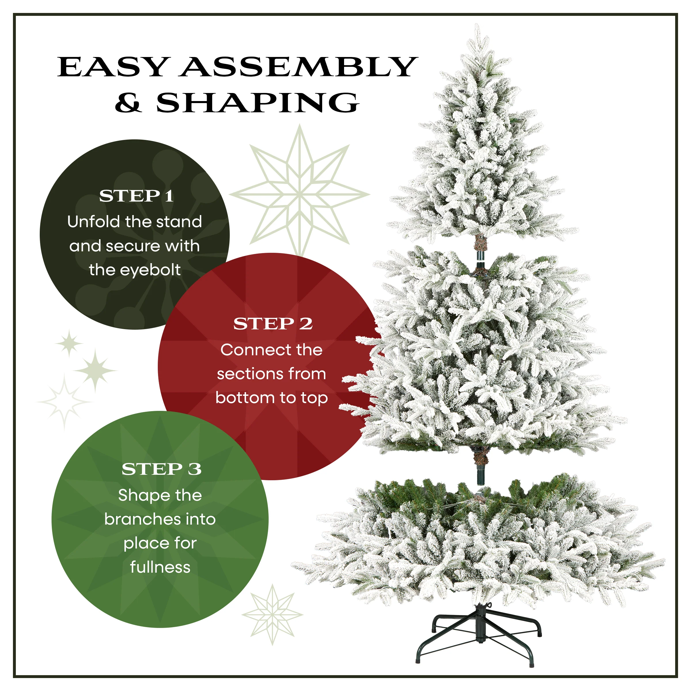7.5 ft. Pre-Lit Acacia Flocked Tree with Clear Lights - Image 5