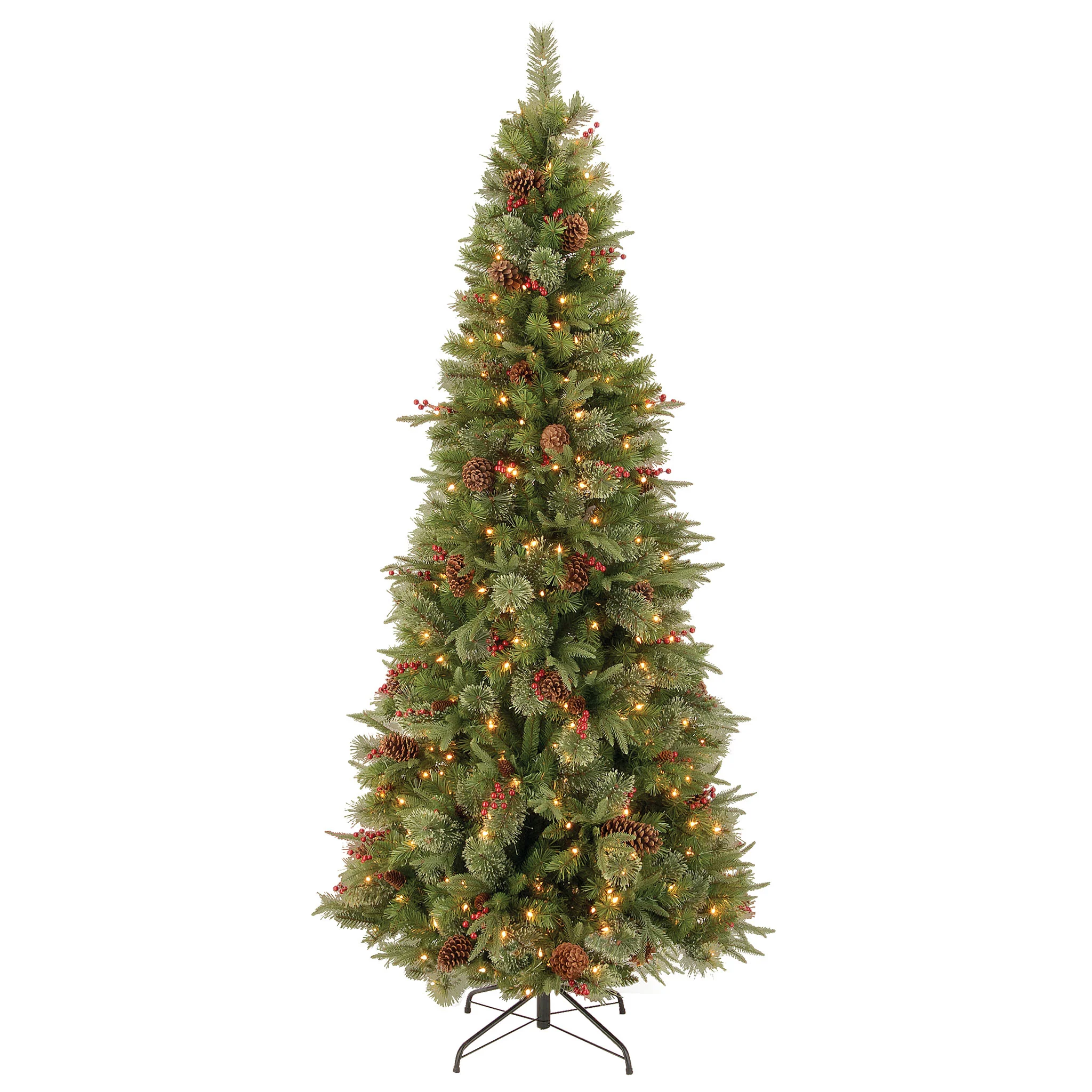 7.5 ft. Pre-Lit Colonial Fir Slim Tree with Clear Lights