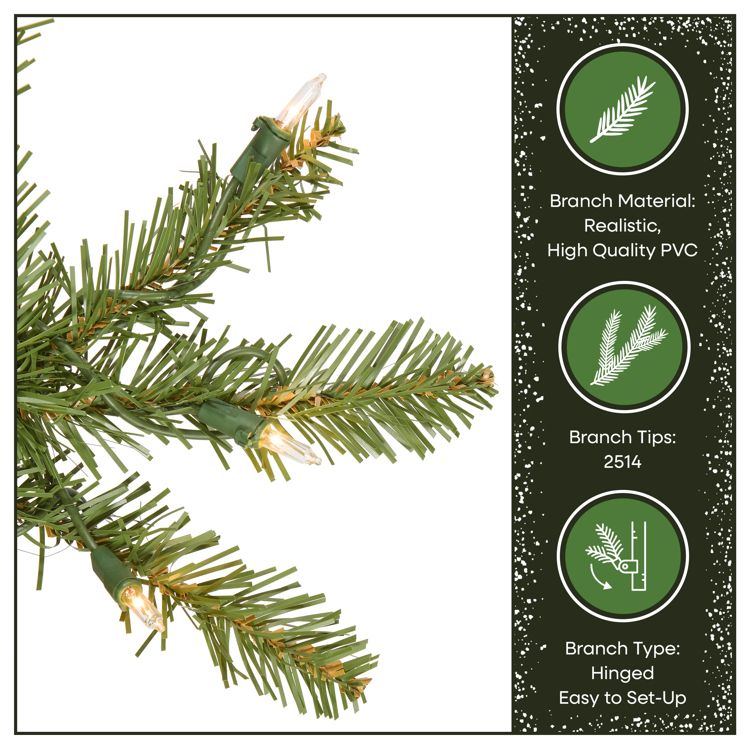 7.5 ft. Pre-Lit Dunhill Fir Hinged Tree with Clear Lights, Plug-In - Image 6