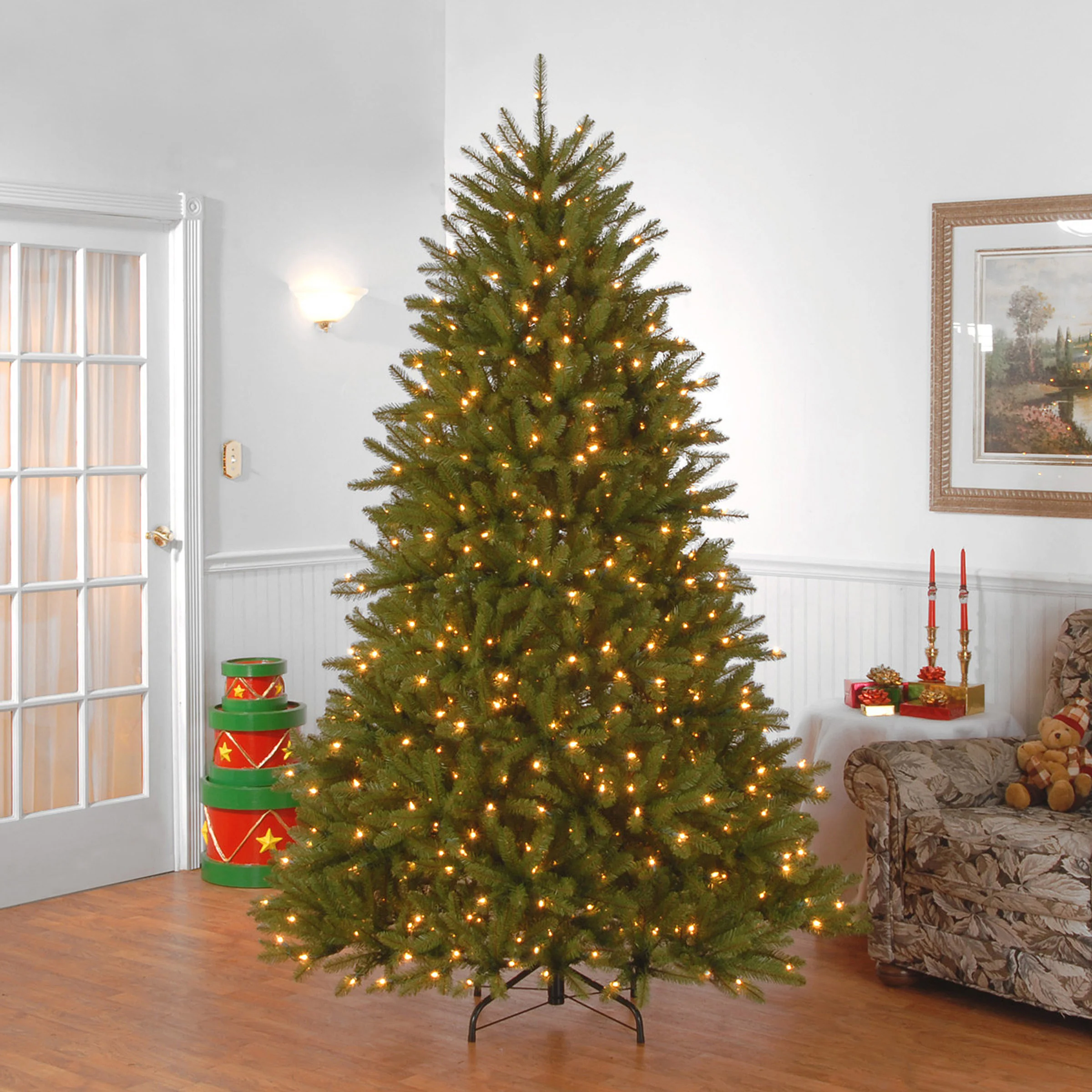 7.5 ft. Pre-Lit Dunhill Fir Tree with Clear Lights - Image 8