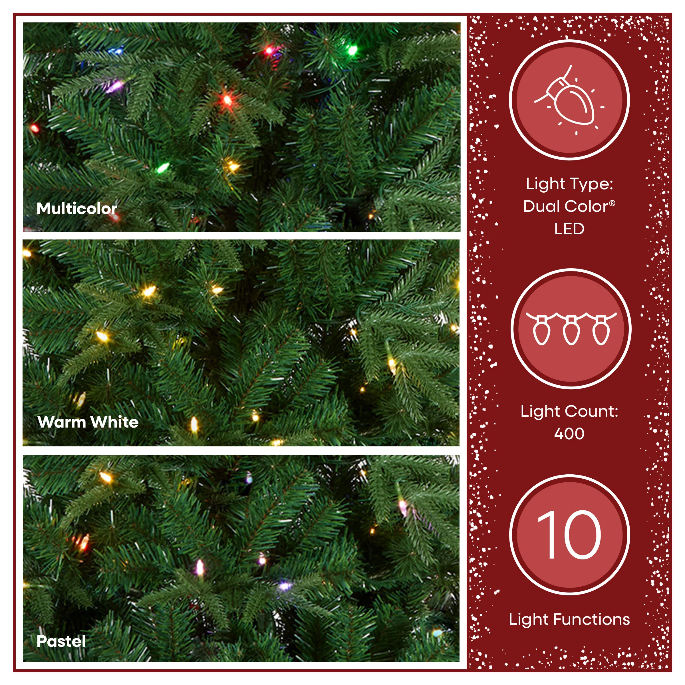 7.5 ft. Pre-Lit Evercrest Tree with PowerConnect and Dual Color Multifunction Lights - Image 5