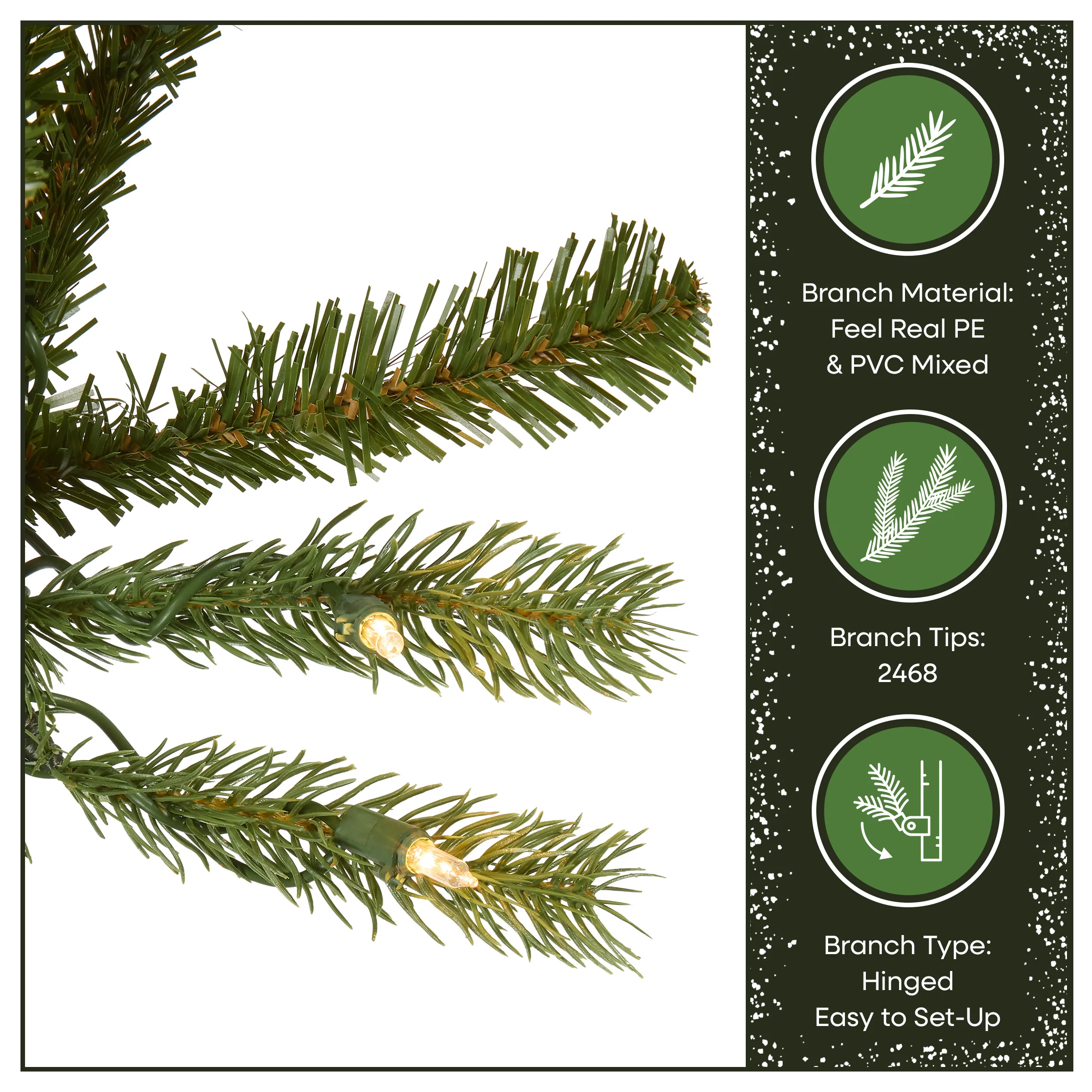7.5 ft. Pre-Lit Jersey Fraser Fir Slim Tree with Clear Lights, Plug-In - Image 6
