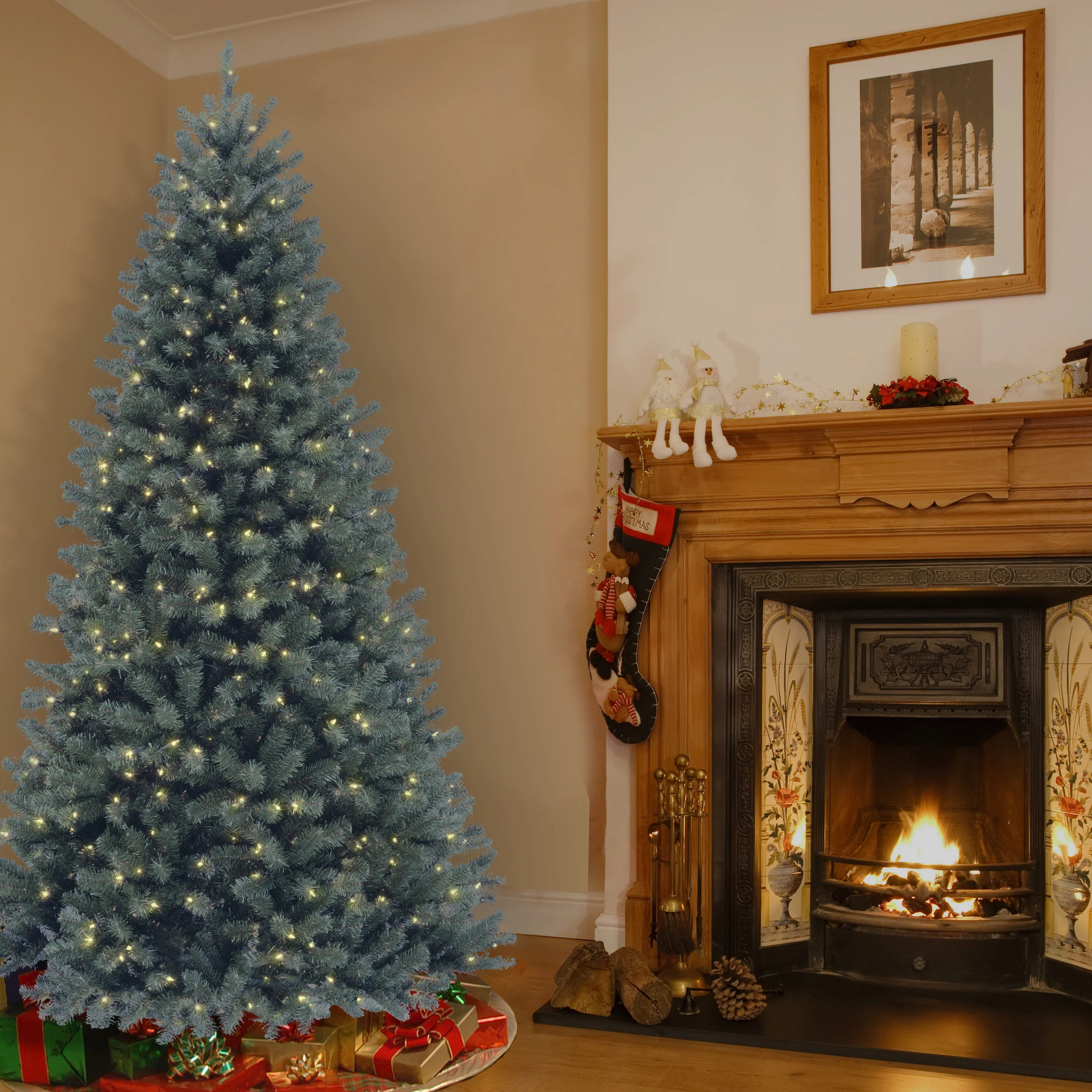 7.5 ft. Pre-Lit North Valley Spruce Blue Tree with Clear Lights, Plug-In - Image 8