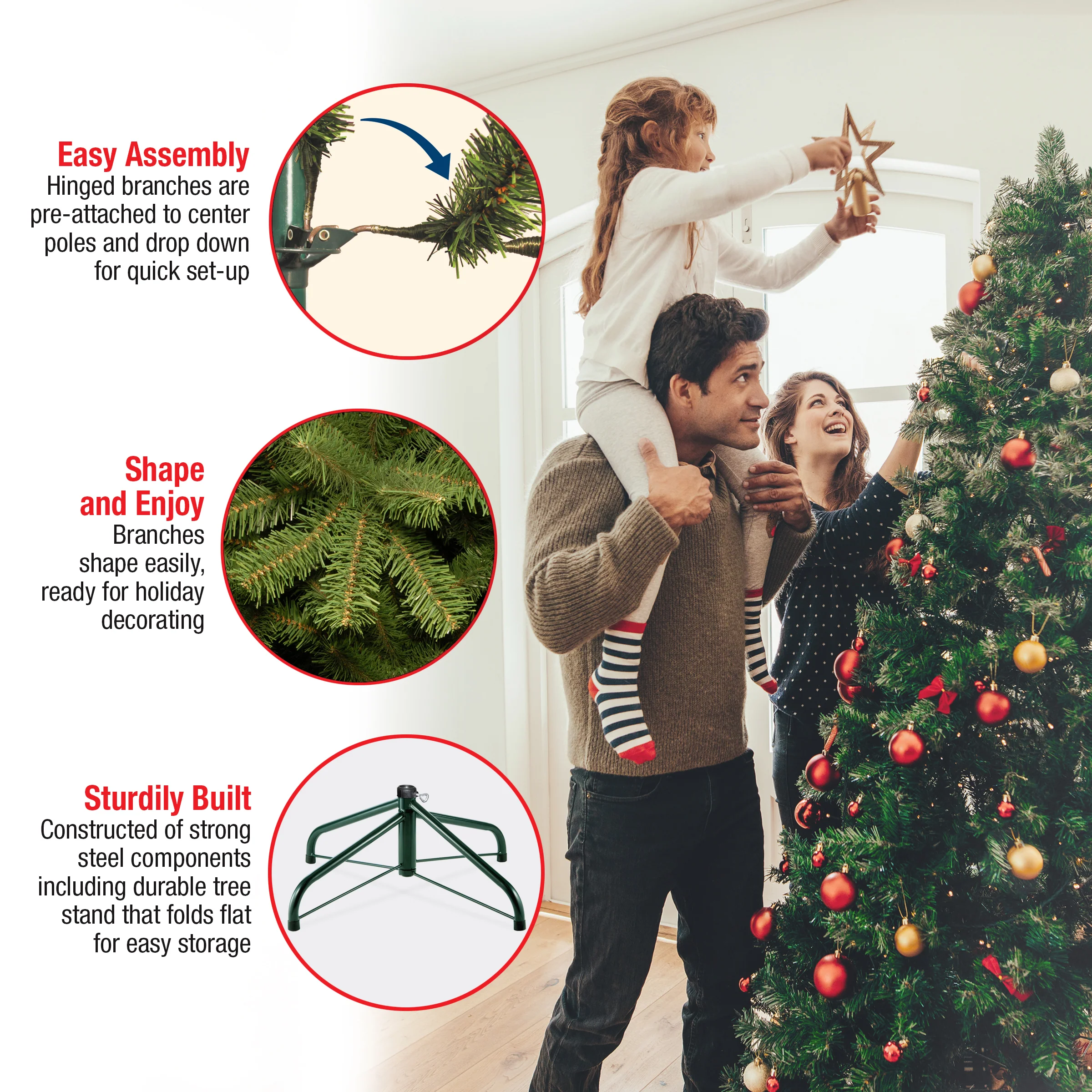 7 ft. Pre-Lit Downswept Douglas Fir Tree with Clear Lights, Plug-In - Image 6