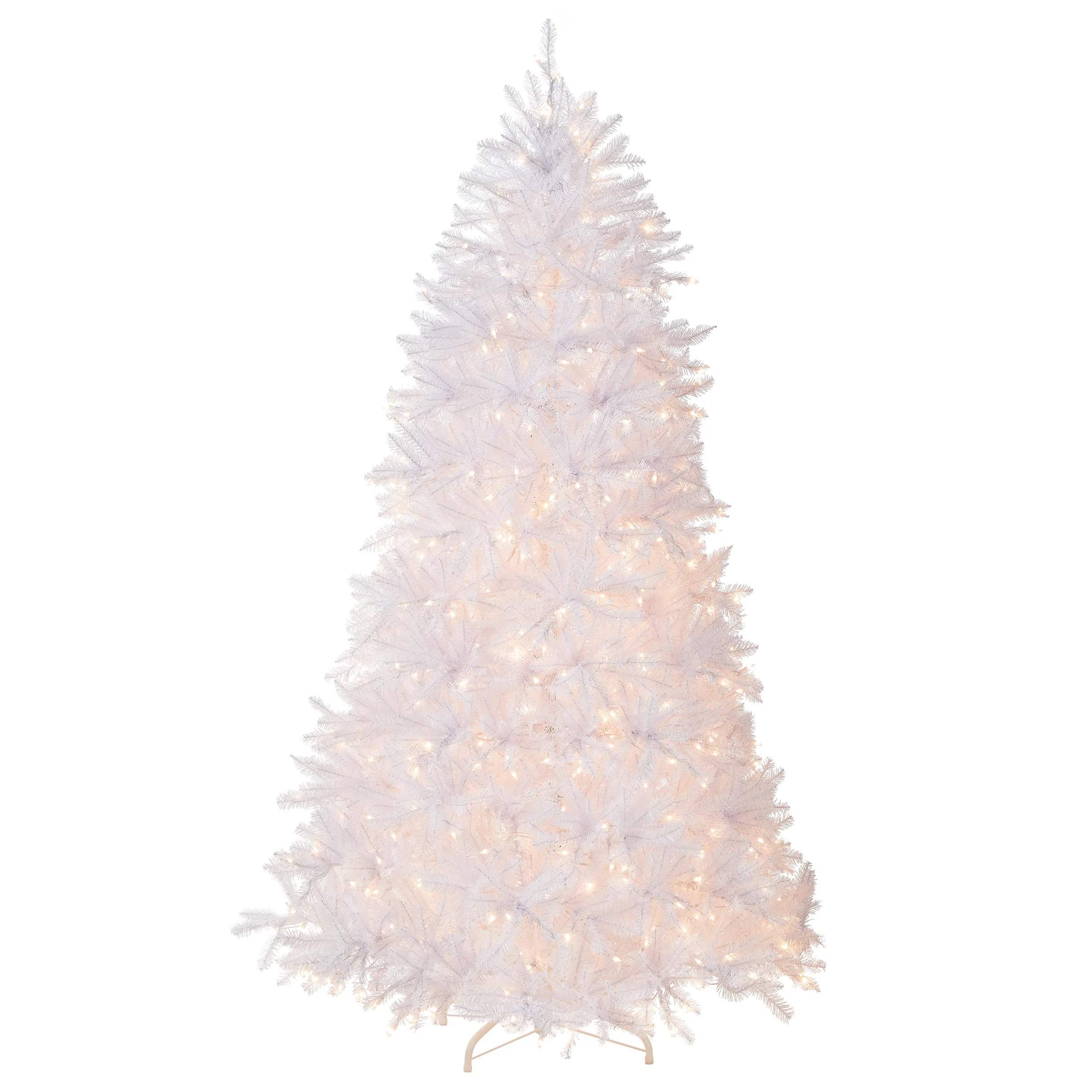 7 ft. Pre-Lit Dunhill Fir White Tree with Clear Lights, Plug-In