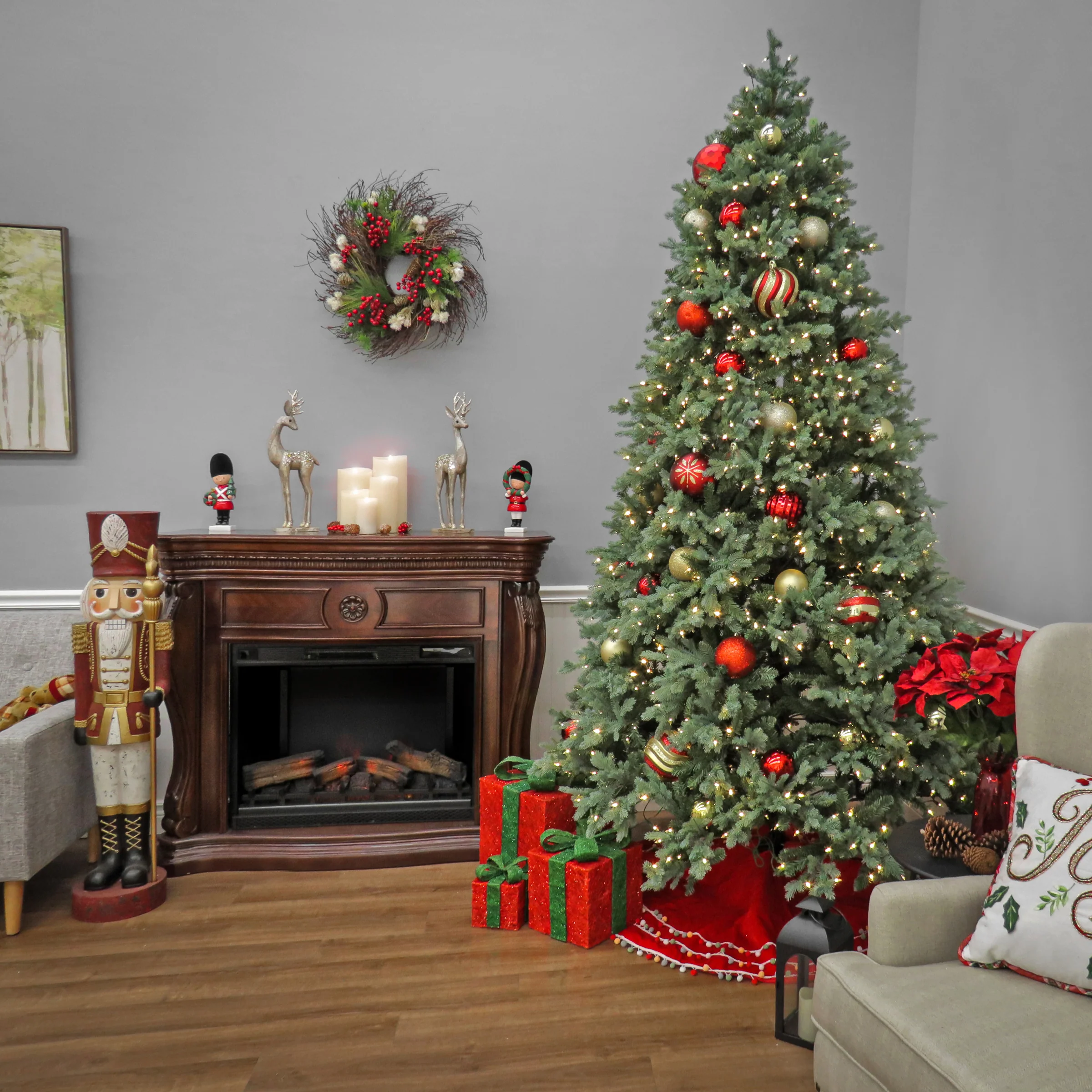 9ft. Pre-Lit Wellesley Fir Hinged Tree with PowerConnect Warm White LED Lights - Image 6