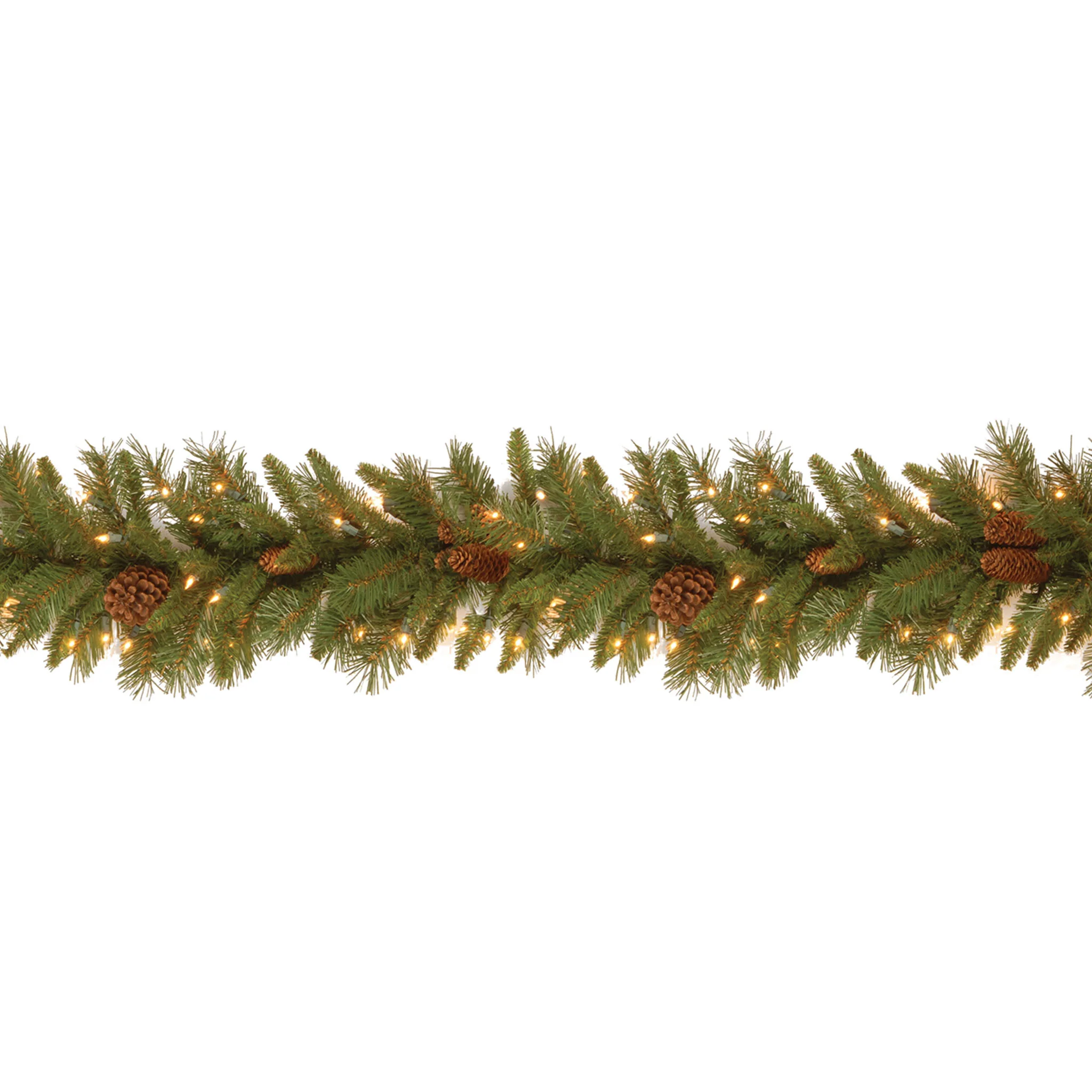 9 ft. Pre-Lit Pine Cone Garland with Clear Lights, Plug-In