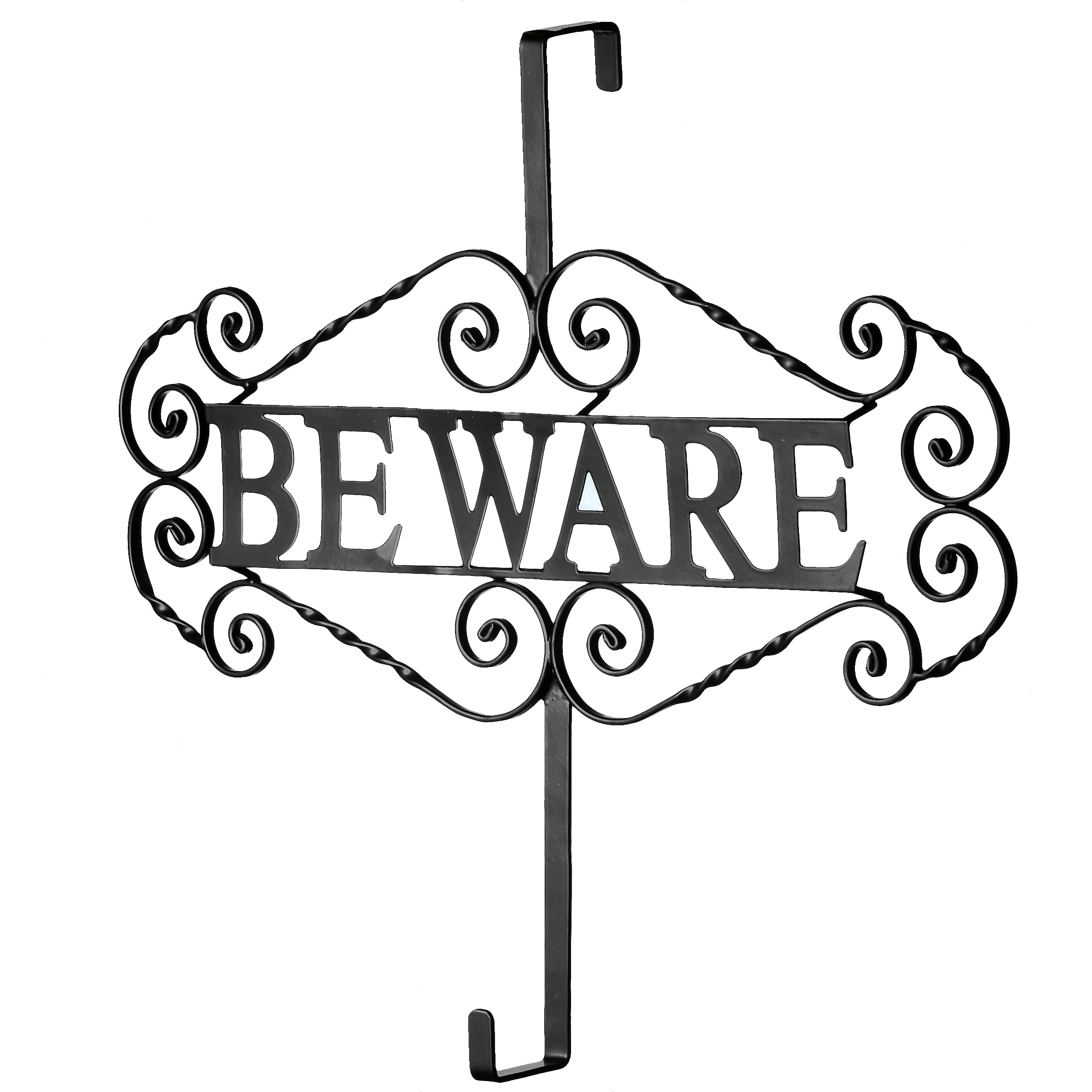 16 in. Halloween Beware Wreath Hanger