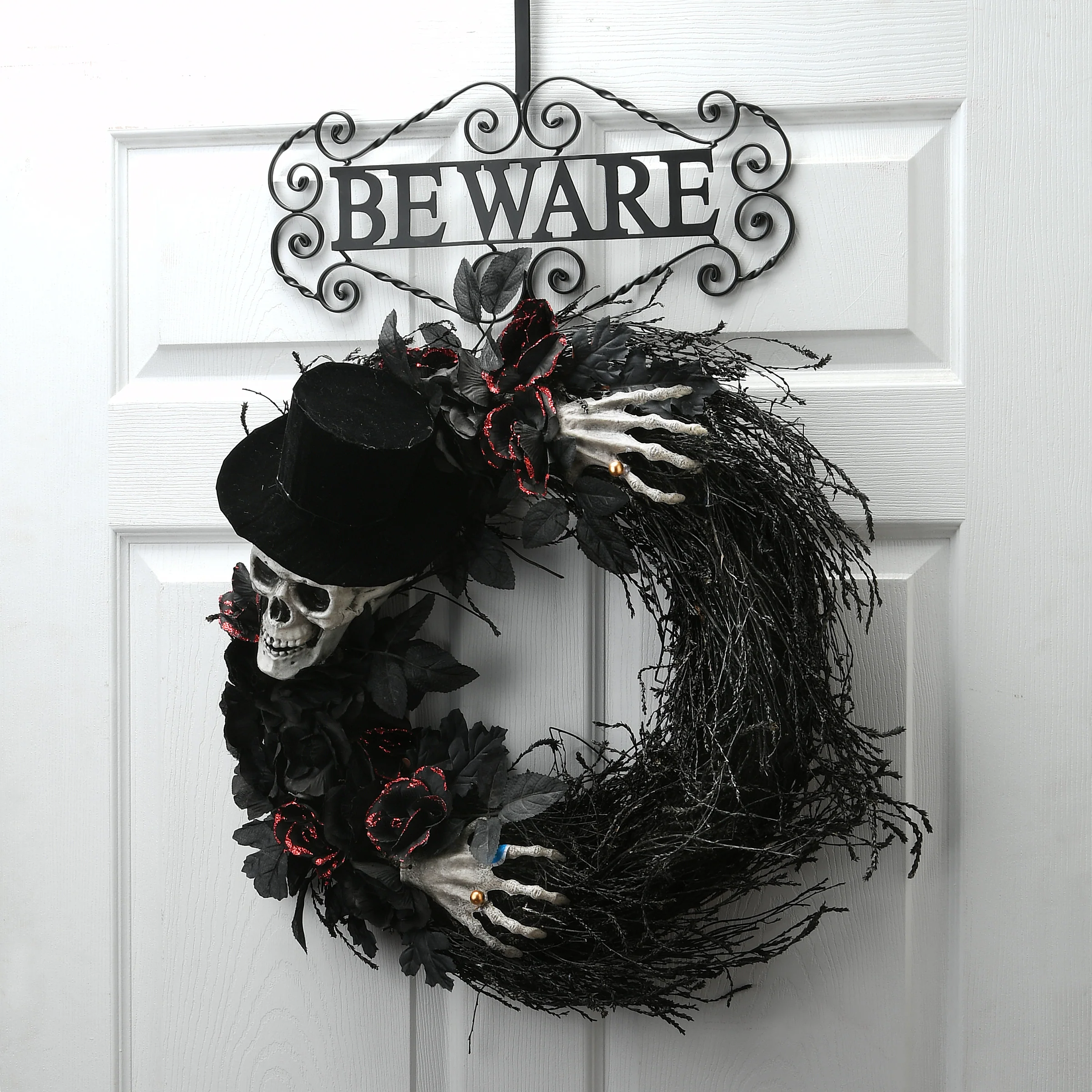 16 in. Halloween Beware Wreath Hanger - Image 2