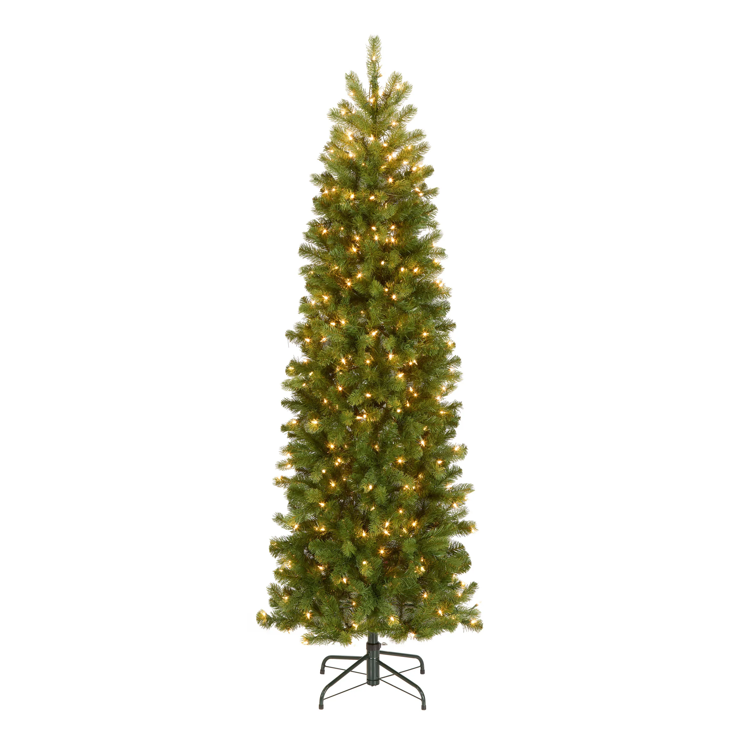6.5 ft. Pre-Lit Downswept Douglas Fir Pencil Slim Tree with Clear Lights