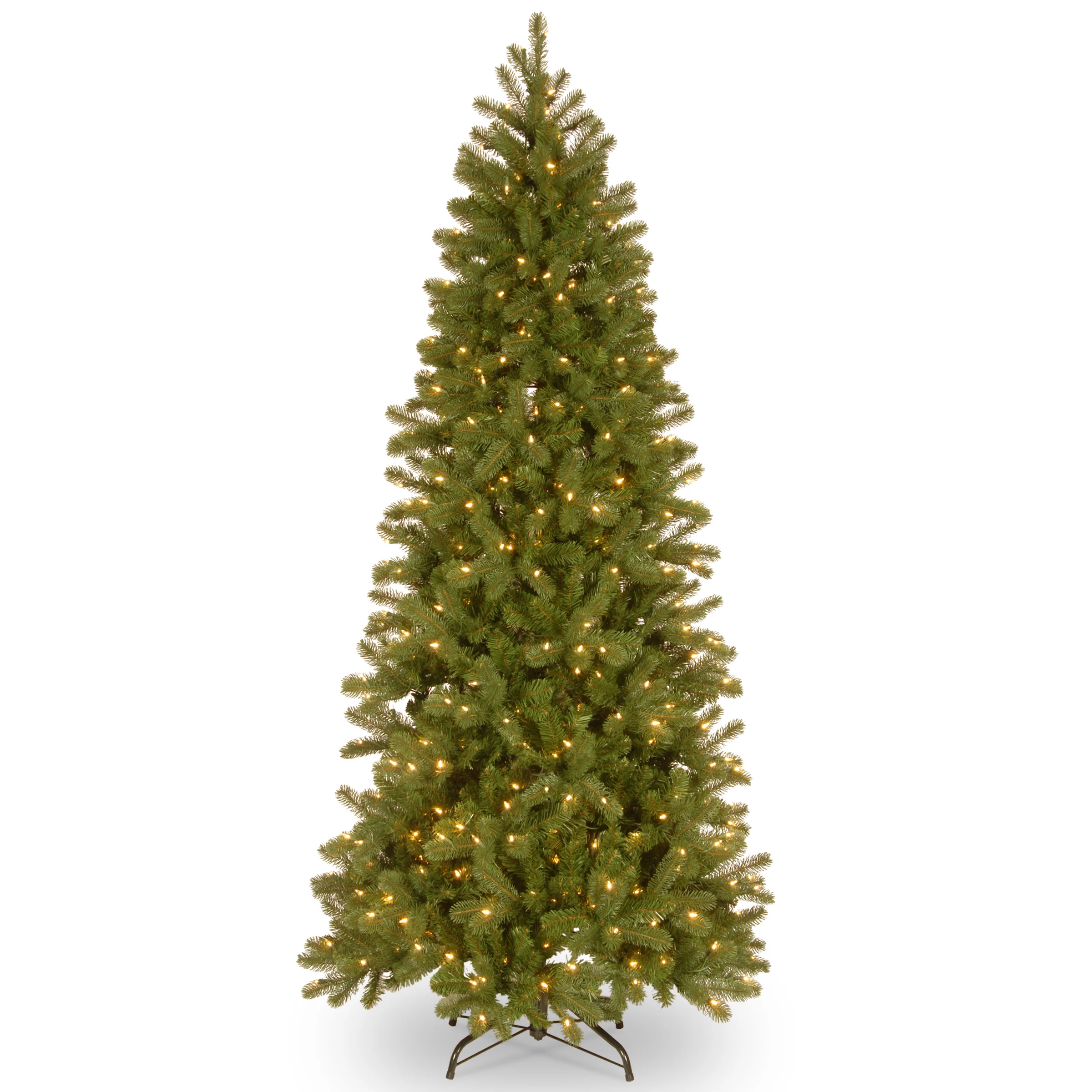7 ft. Pre-Lit Downswept Douglas Fir Pencil Slim Tree with Dual Color LED Lights, Plug-In