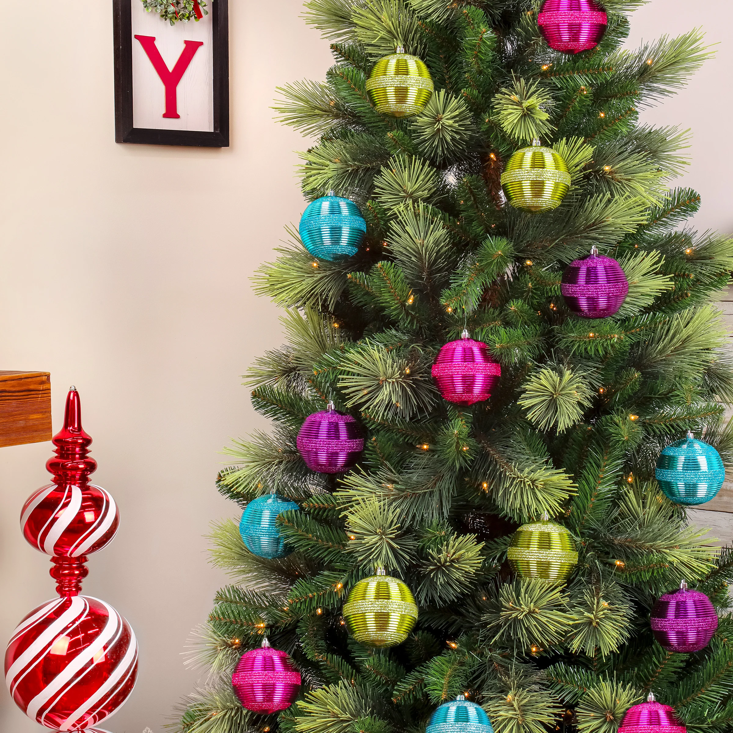 4-Piece Shatterproof Swirling Blue Ornaments - Image 6
