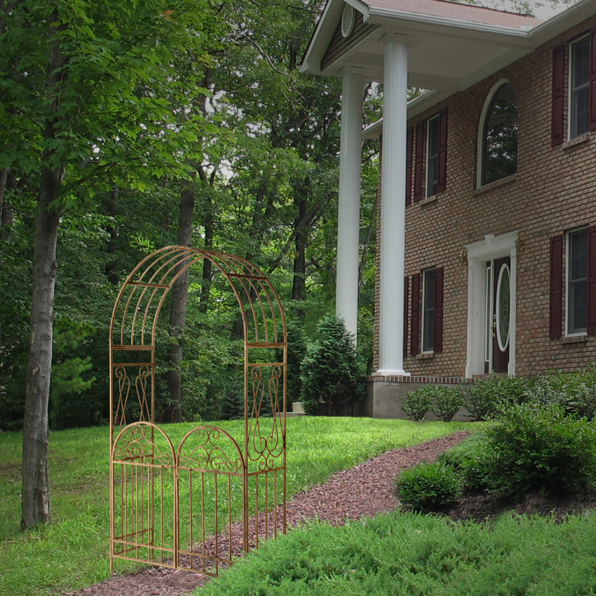 93 in. Garden Accents Gated Archway - Image 2