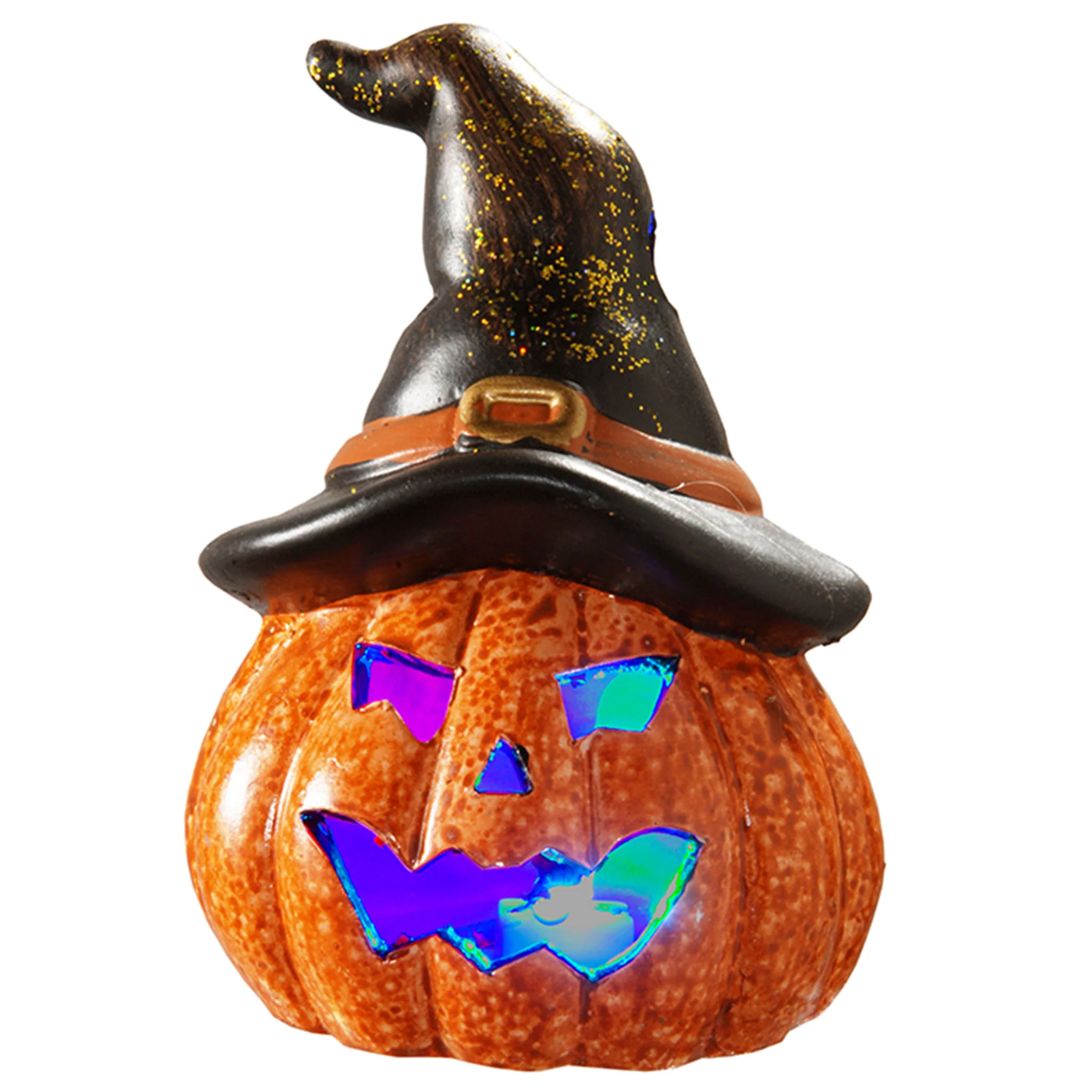Halloween Jack O' Lantern with LED Lights, Orange, 5 inches