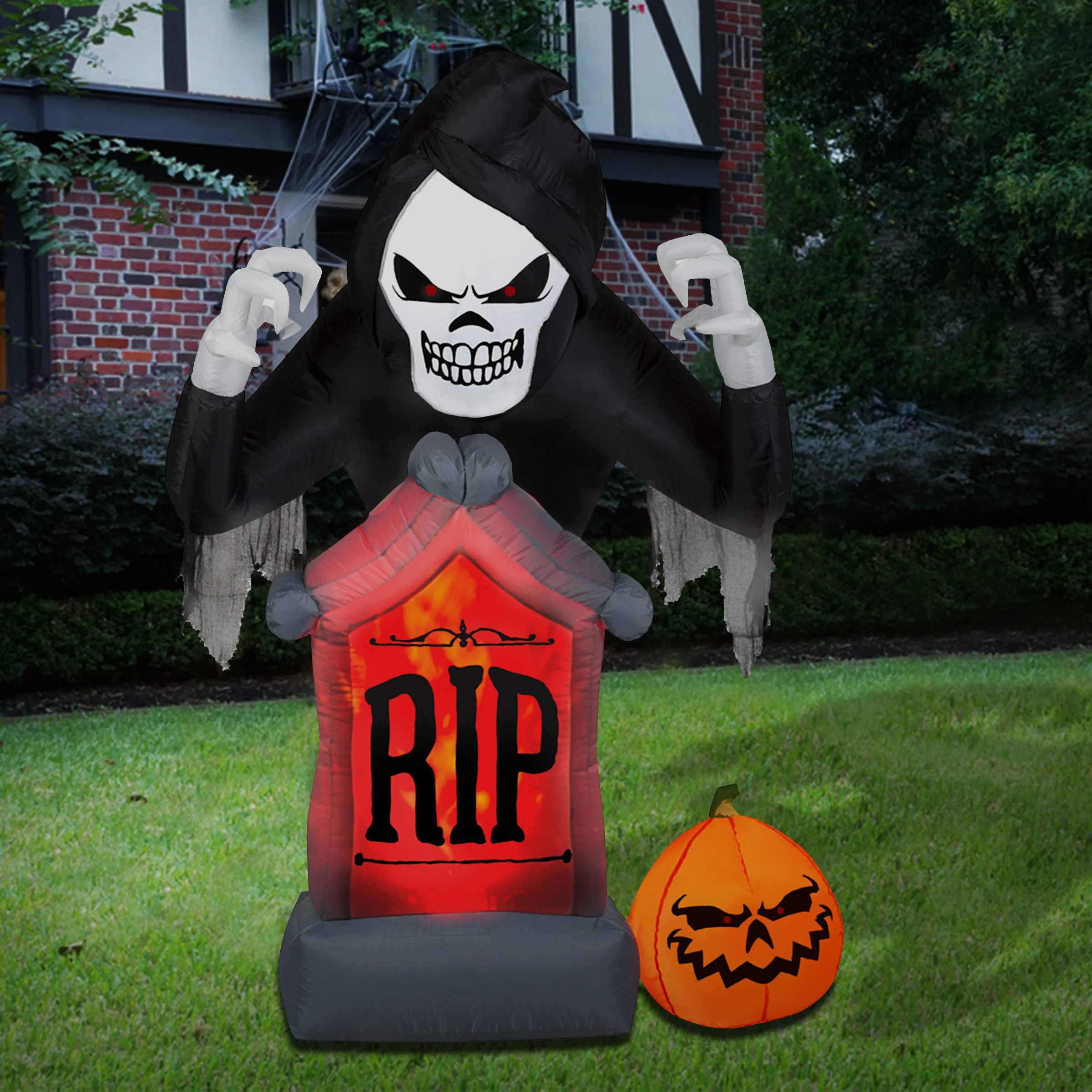 6 ft. Halloween Shaking Grim Reaper Inflatable and Animated Decoration, Plug-In - Image 2