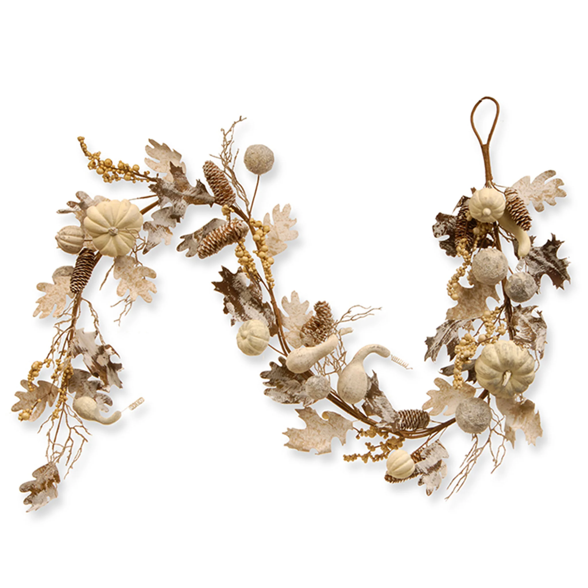 6 ft. Fall Garland with Pumpkins, Gourds, Maple Leaves, Pinecones, Berry Clusters