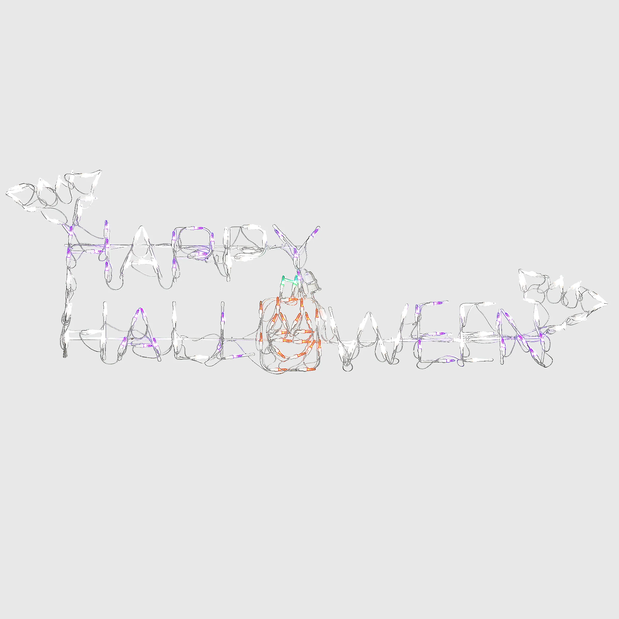 57 in. Halloween Happy Halloween Sign Lighted Sign Decoration with LED Lights, Plug-In