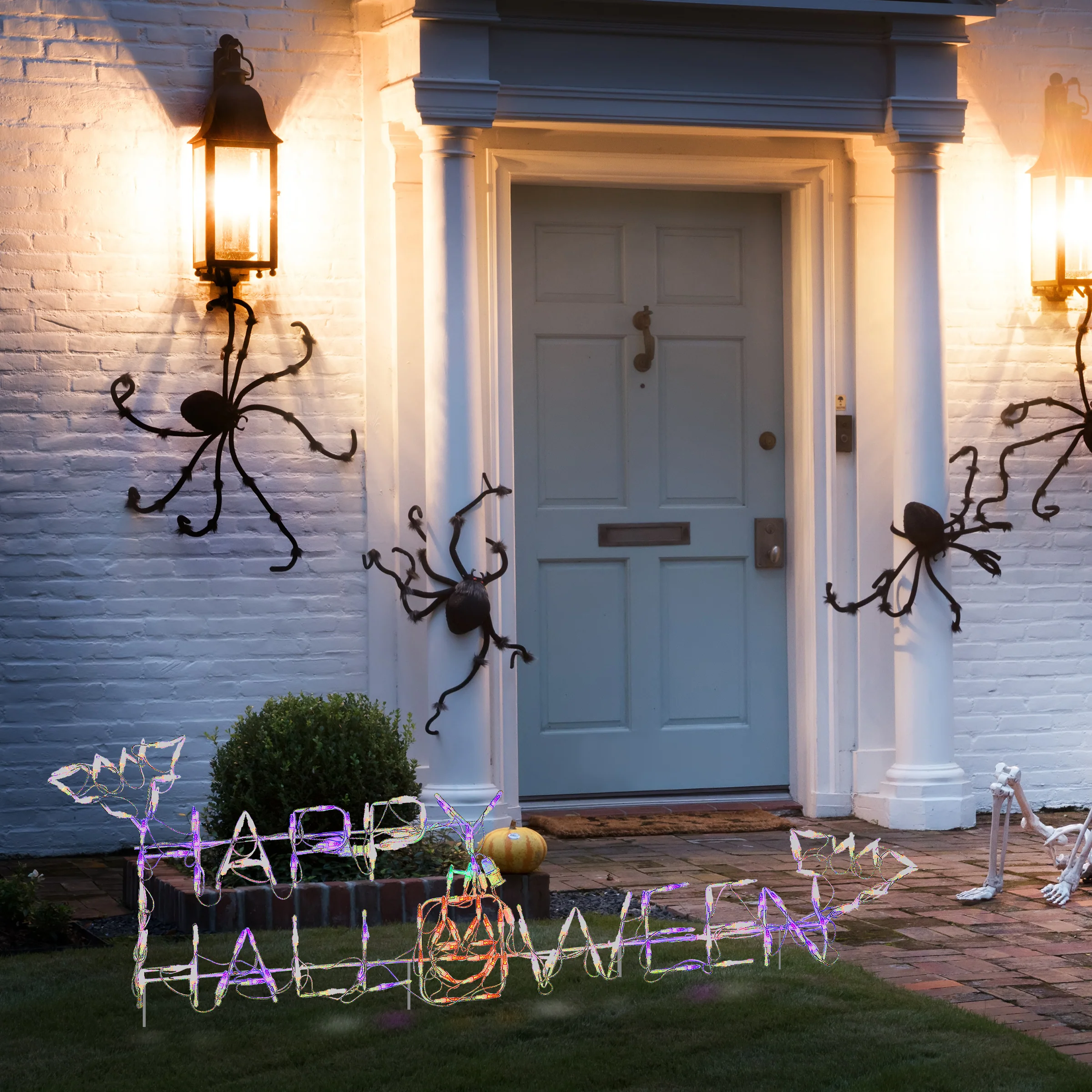 57 in. Halloween Happy Halloween Sign Lighted Sign Decoration with LED Lights, Plug-In - Image 2
