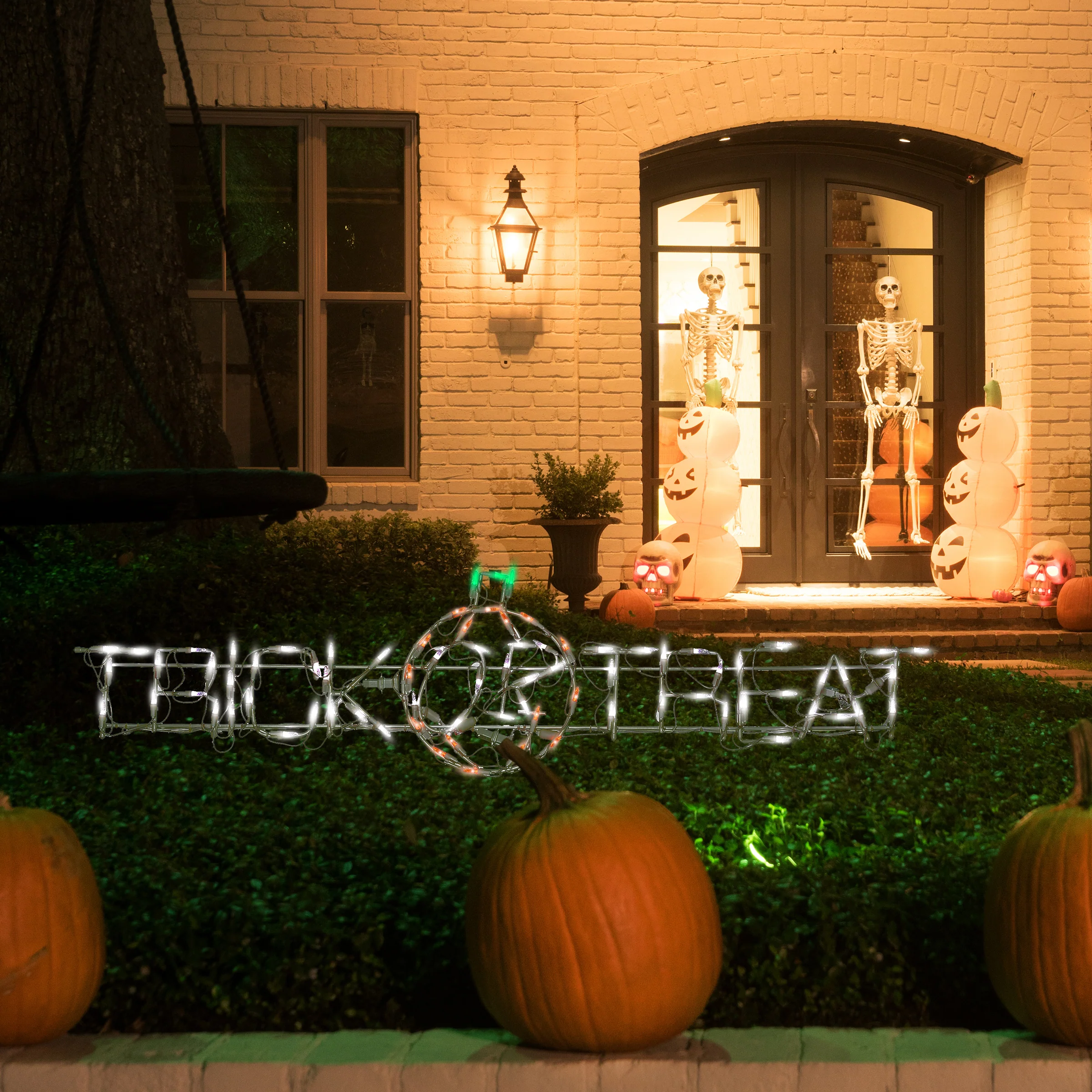 52 in. Halloween Trick or Treat Lighted Sign Decoration with LED Lights, Plug-In - Image 2