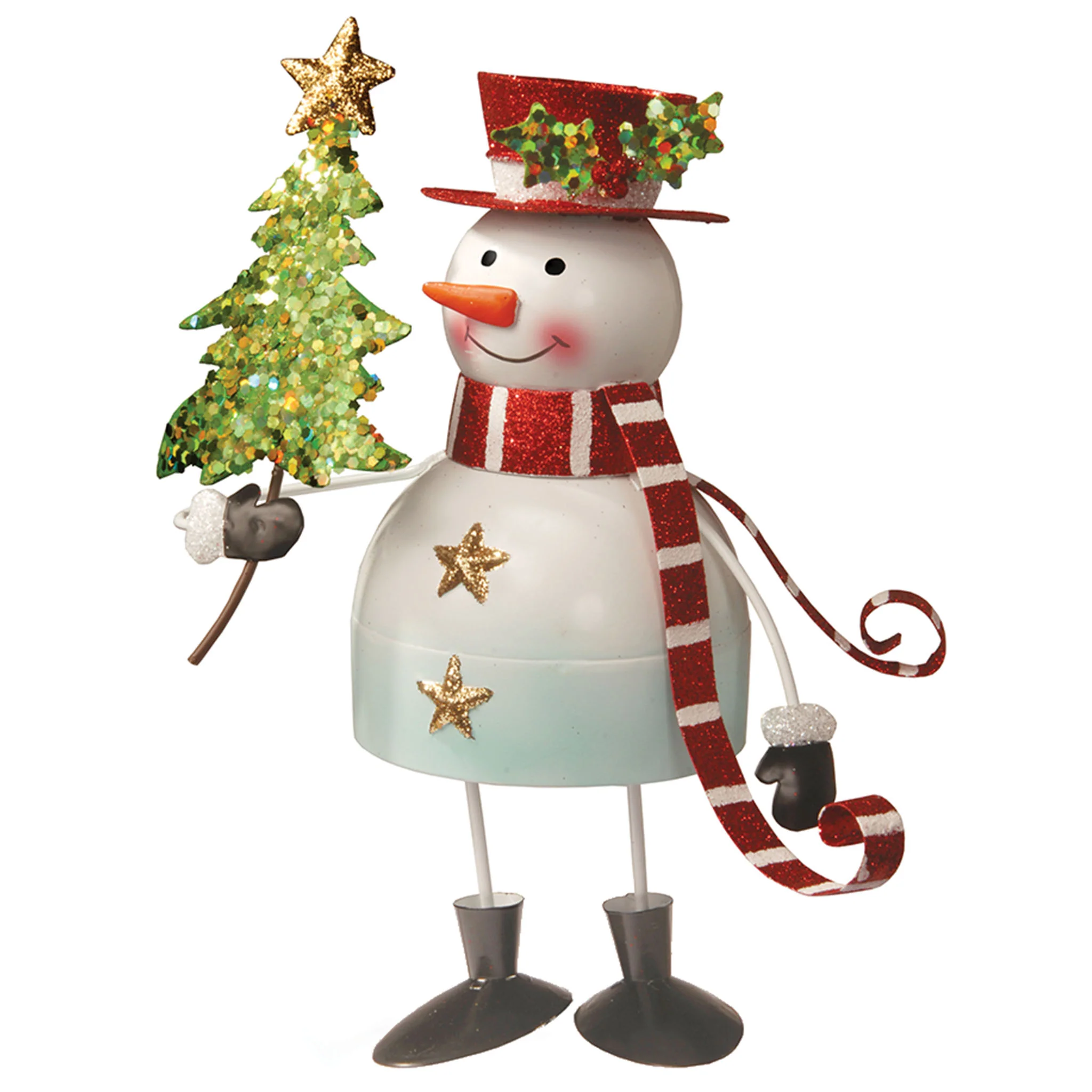 10 in. Metal Bobble Snowman