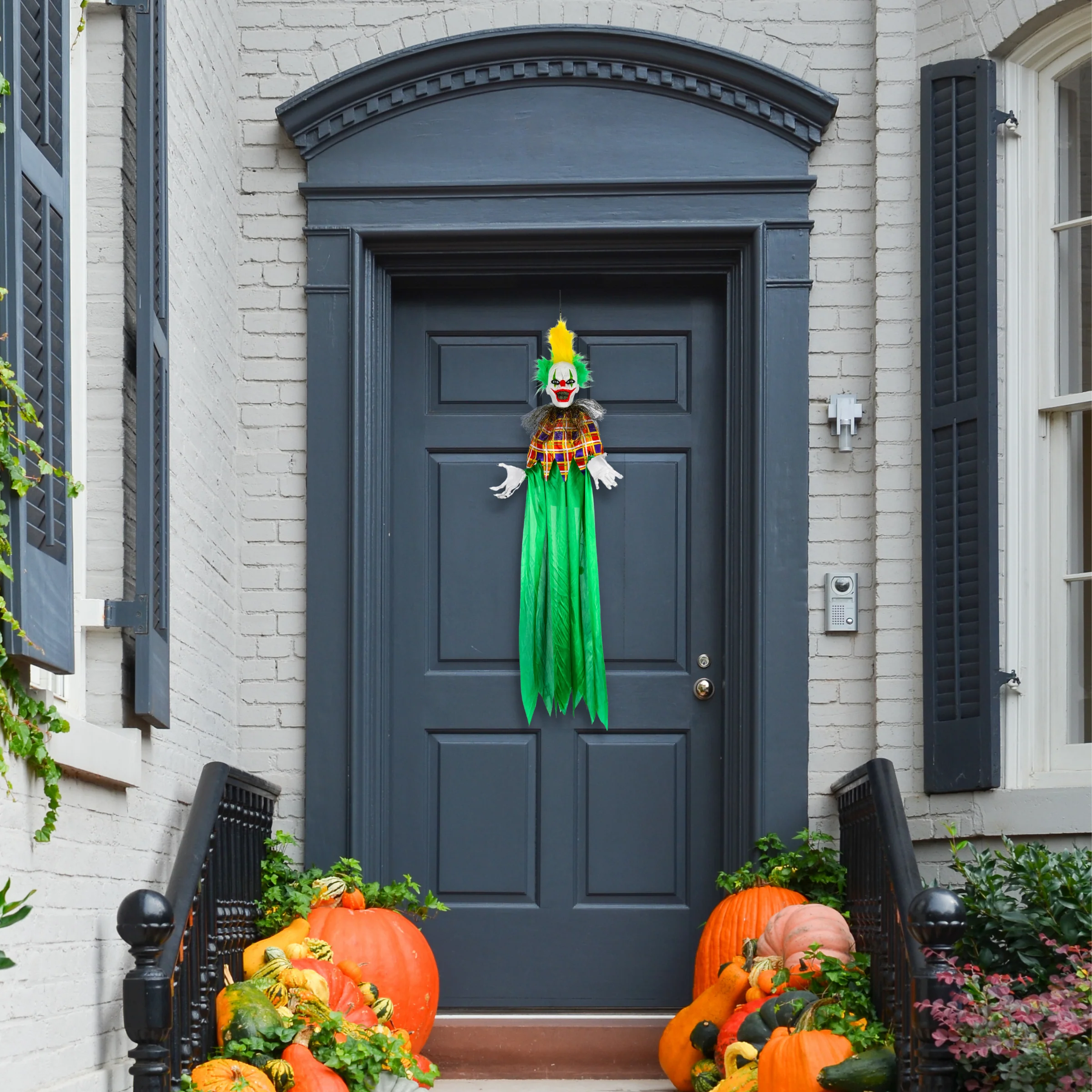39 in. Halloween Pre-Lit Animated Scary Hanging Clown - Image 2