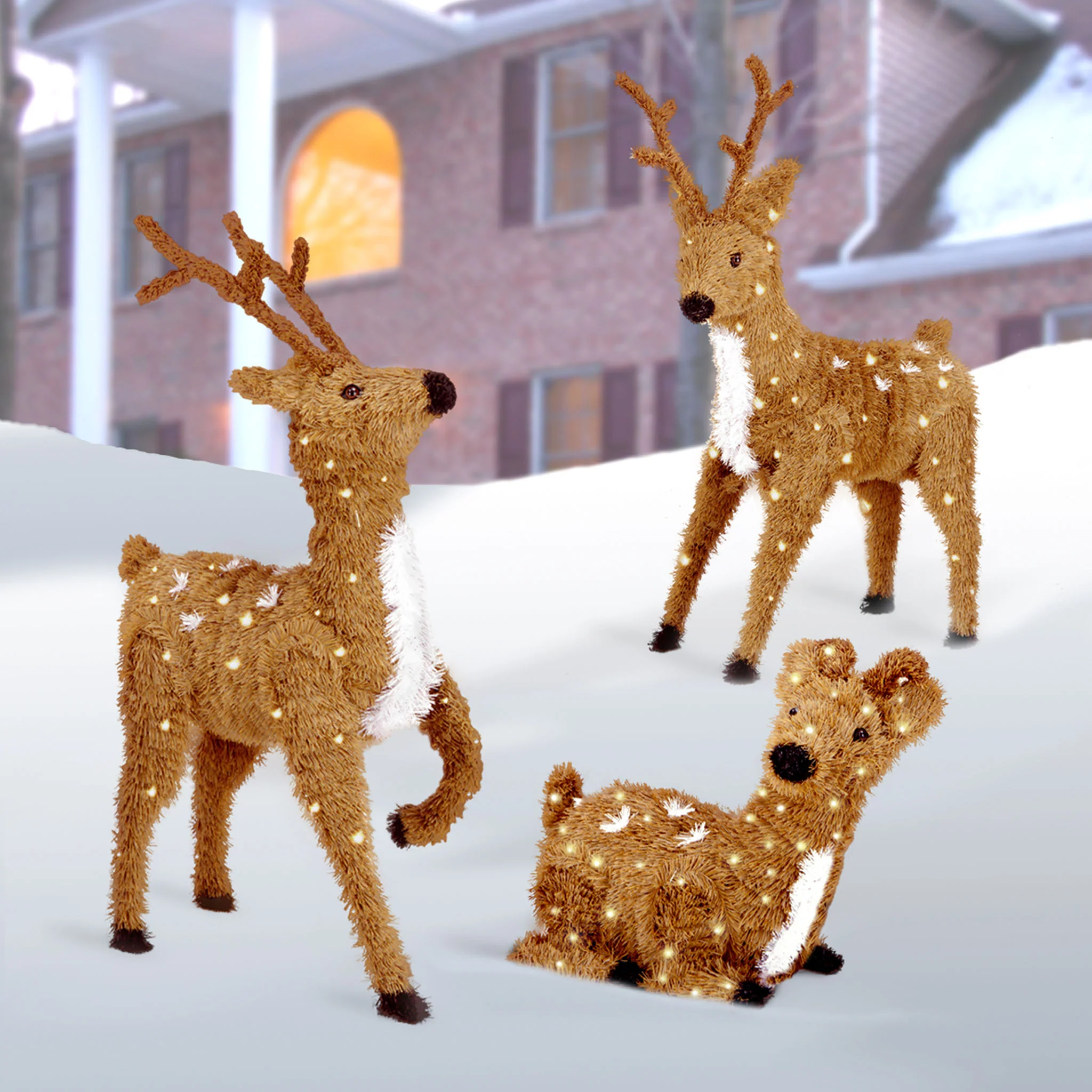 24 in. Resting Reindeer with Clear Lights, Plug-In - Image 2