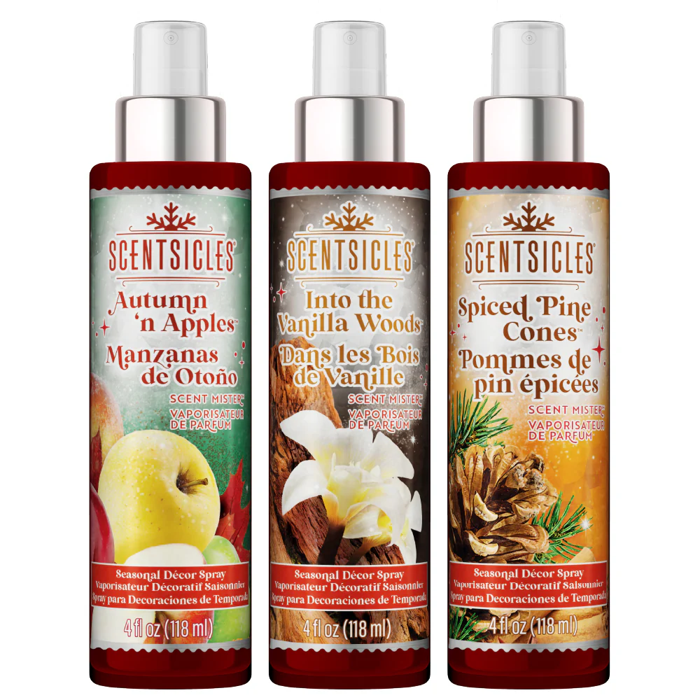 Scentsicles, Scent Mister, 1 Into the Vanilla Woods/1 Autumn 'n Apples/ 1 Spiced Pine Cones- 3 pack